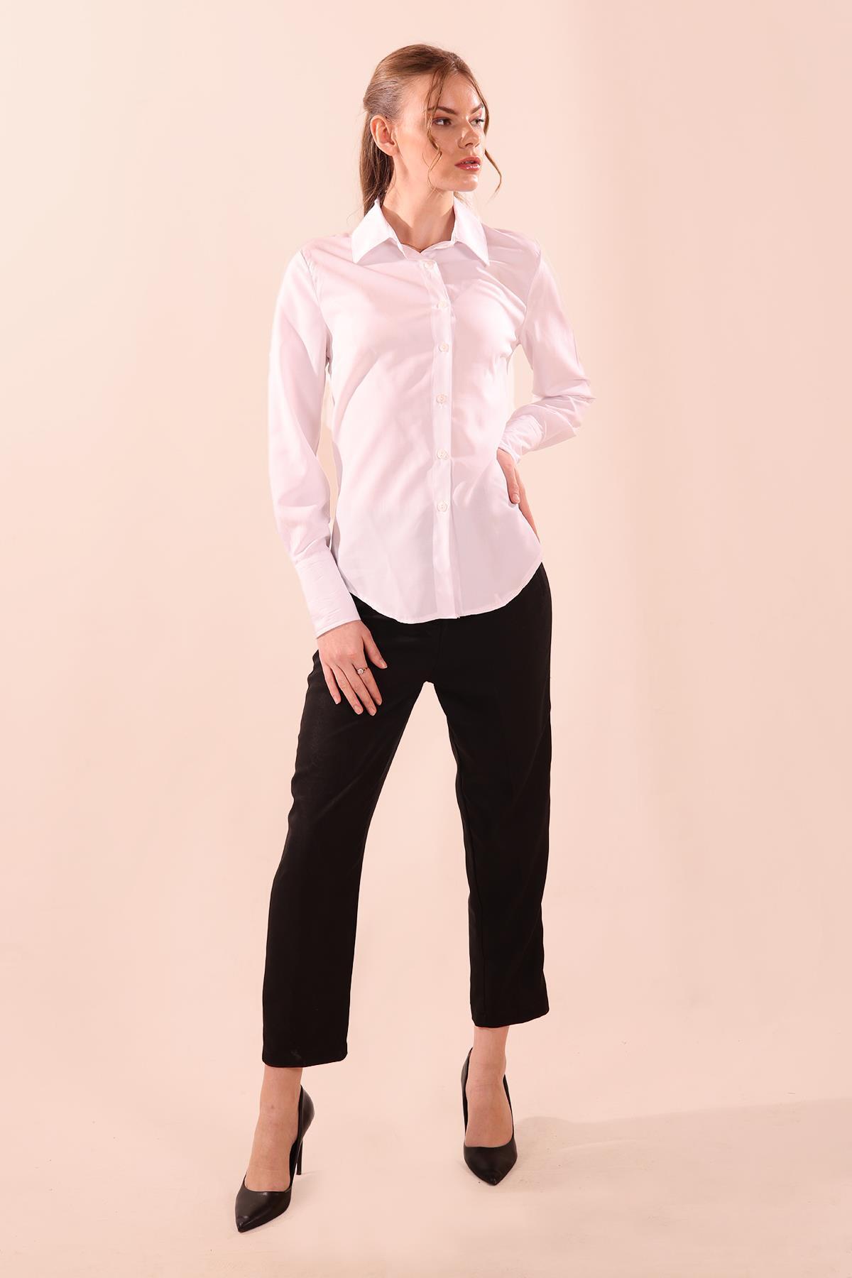 Beyaz Klasik Gömlek 6437A 