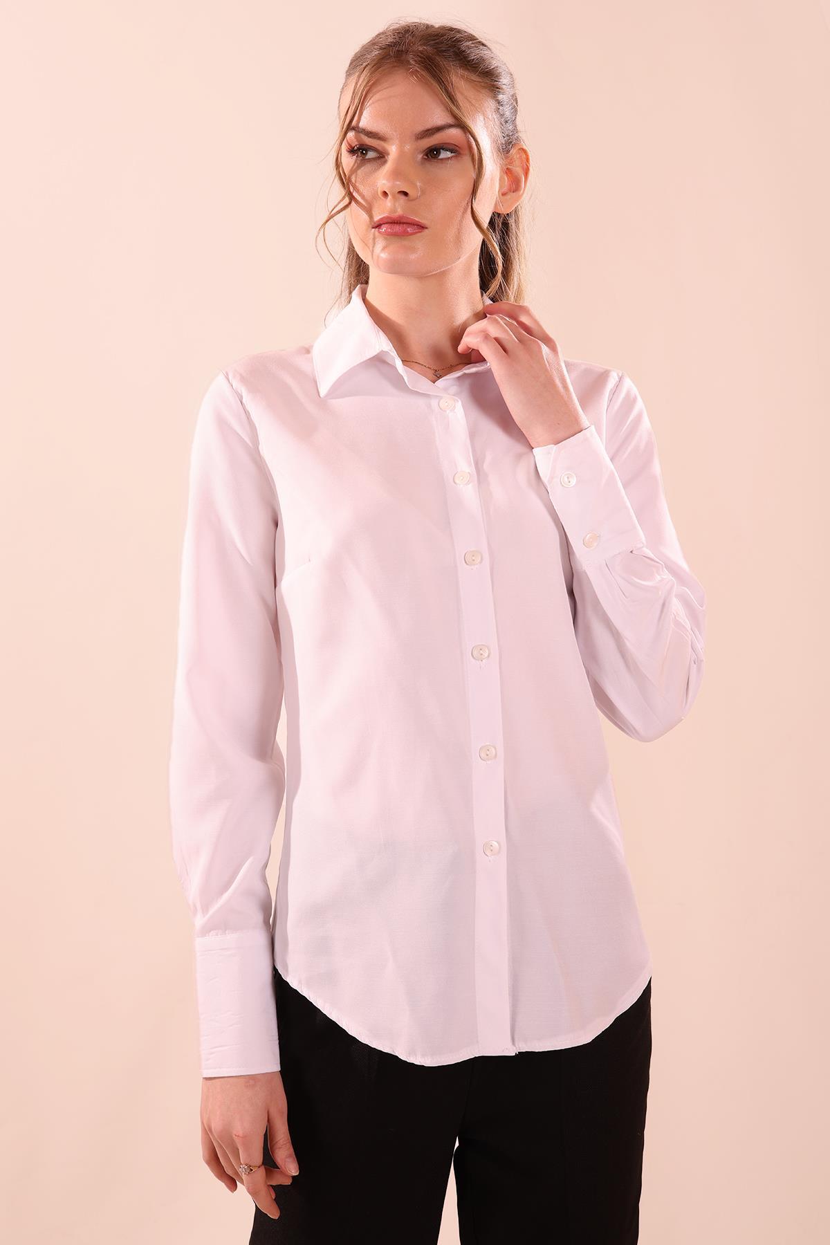 Beyaz Klasik Gömlek 6437A - 3