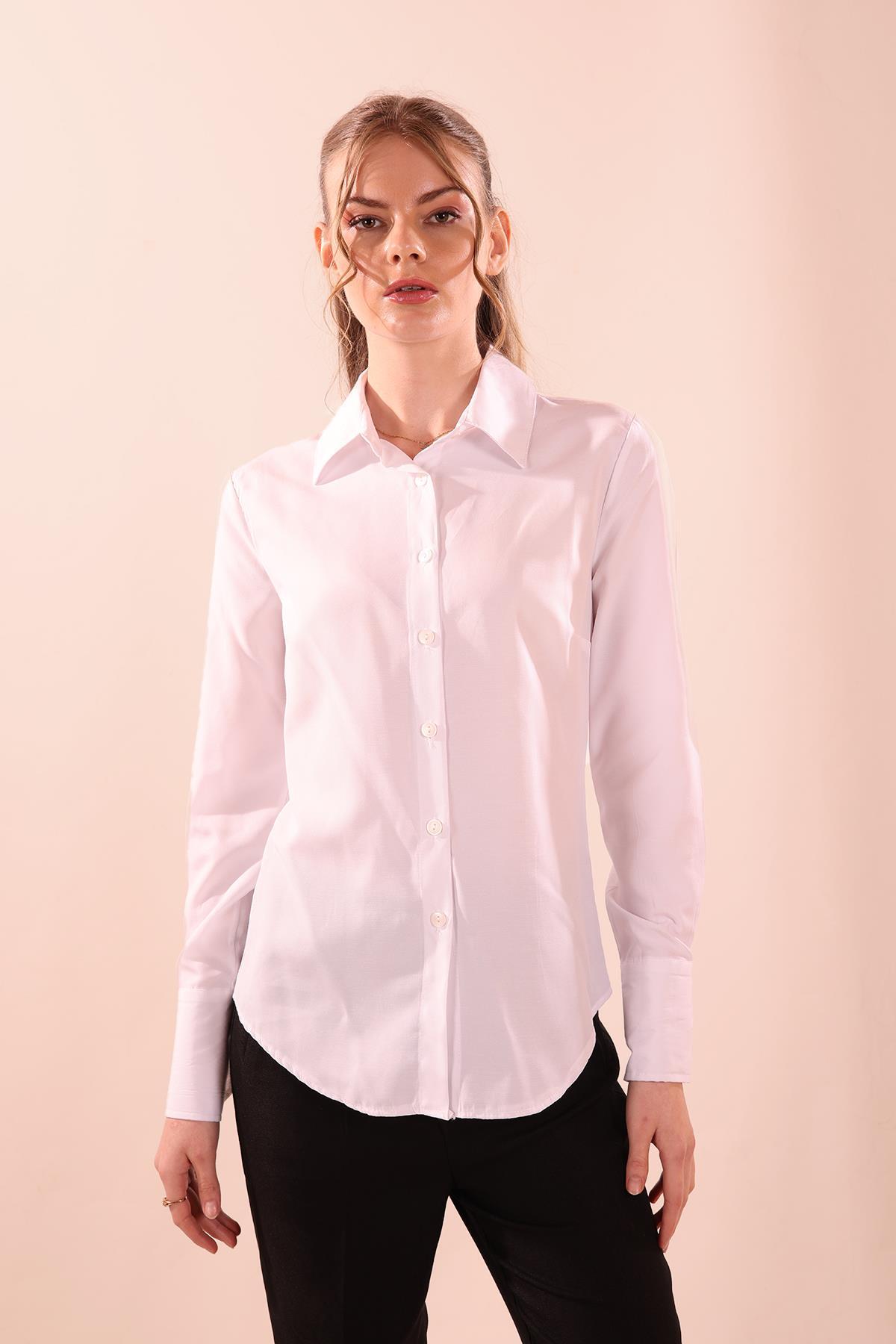 Beyaz Klasik Gömlek 6437A - 4