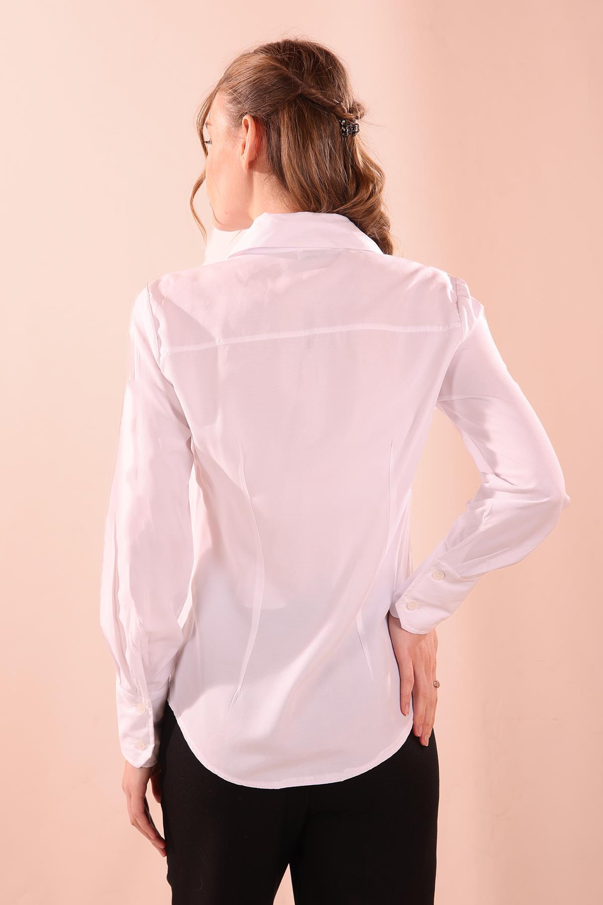 Beyaz Klasik Gömlek 6437A - 6