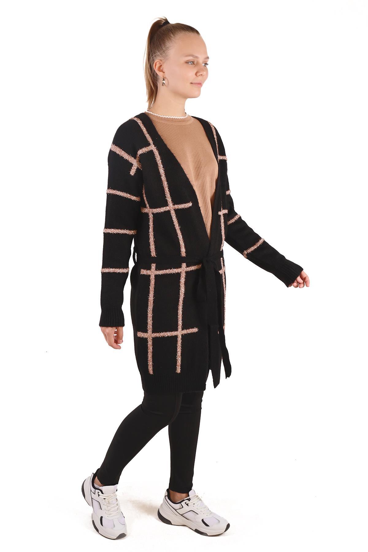 Siyah Sim Detay Yumoş Hırka 652 - 8