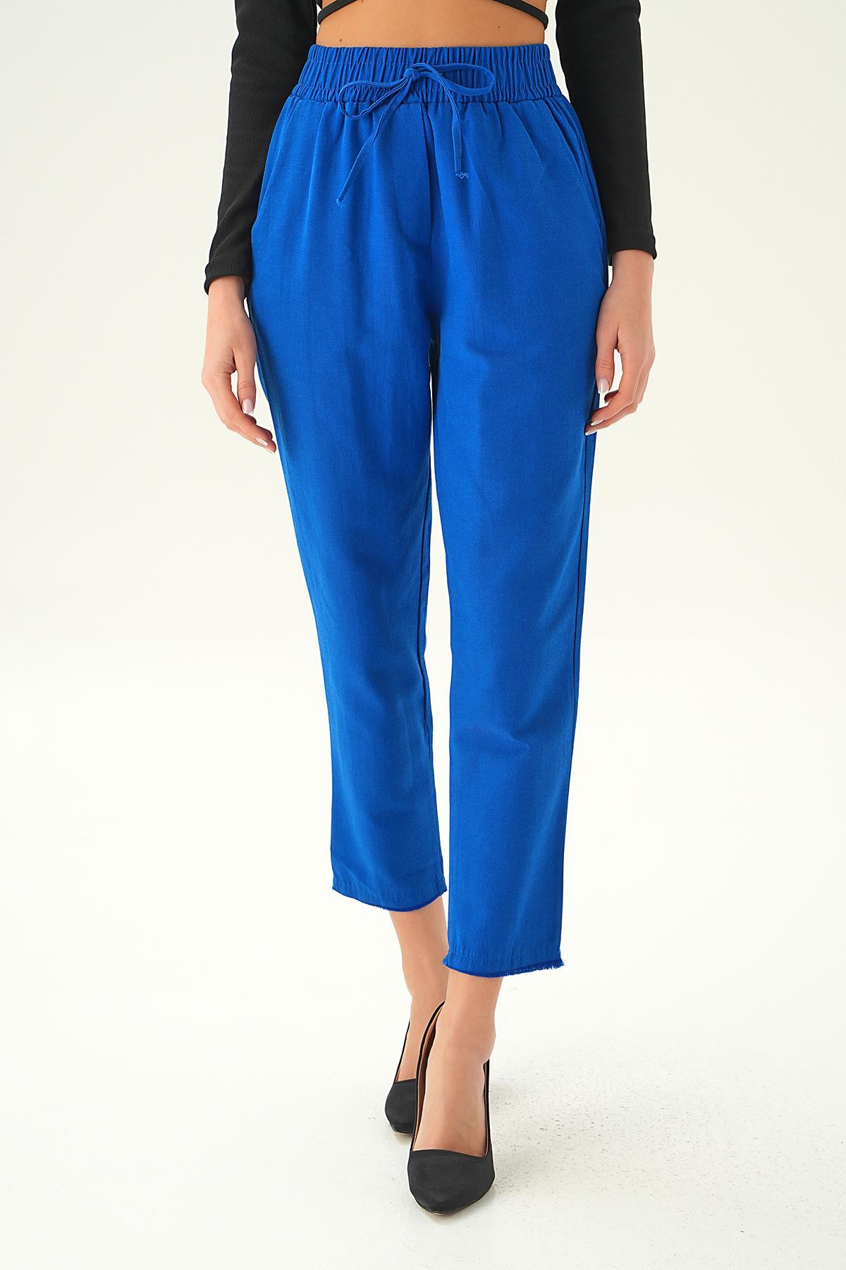 Saks Bel Bağcıklı Paça Püskül Pantolon 6521A - 2