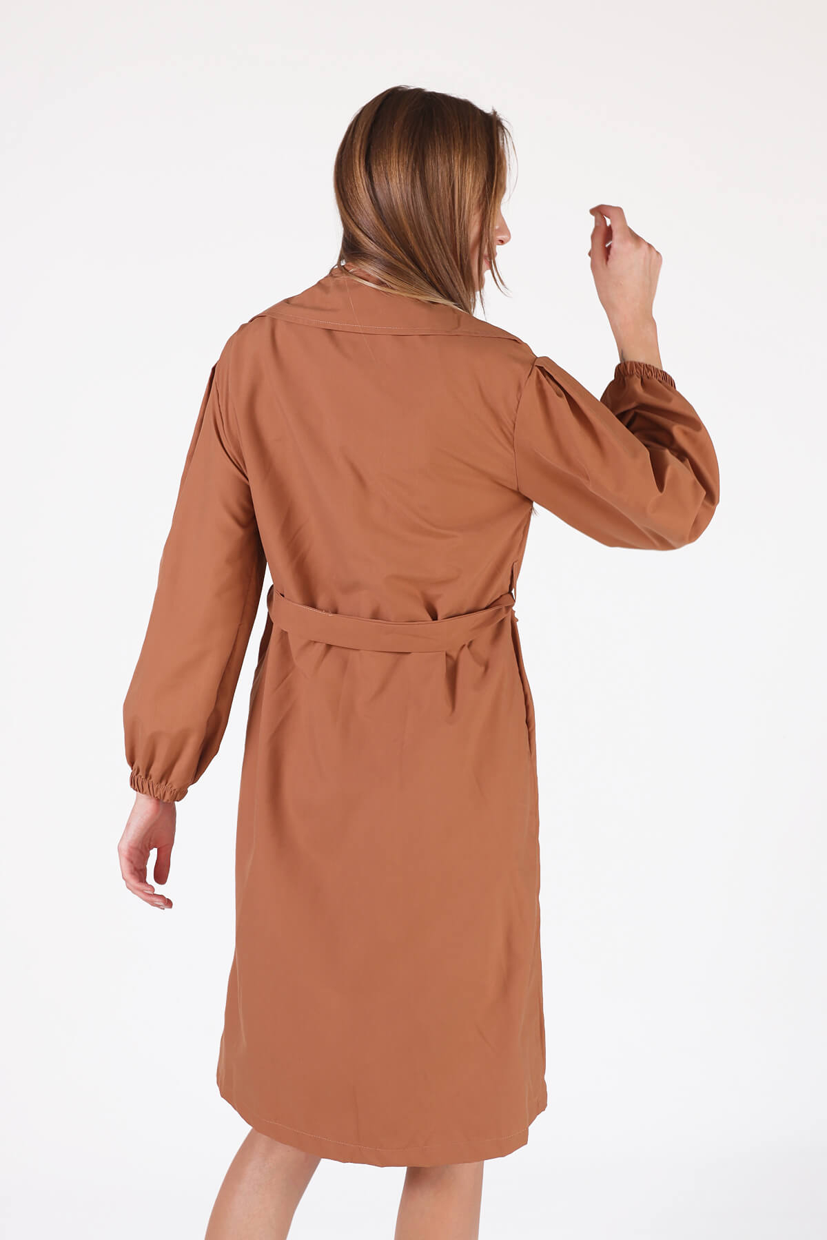 Kahve Balon Kol Trençkot 6528-1 - 5