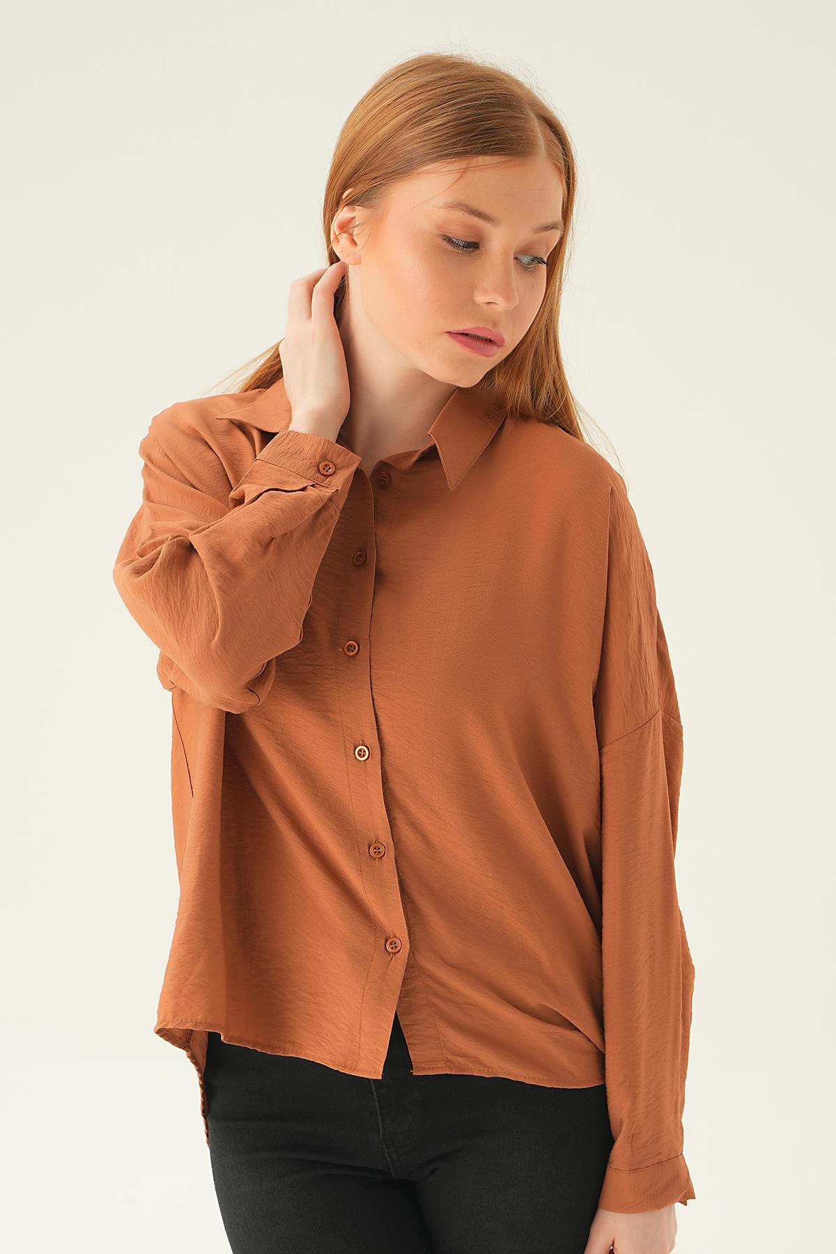 Taba Oversize Gömlek 6557-1 - 3