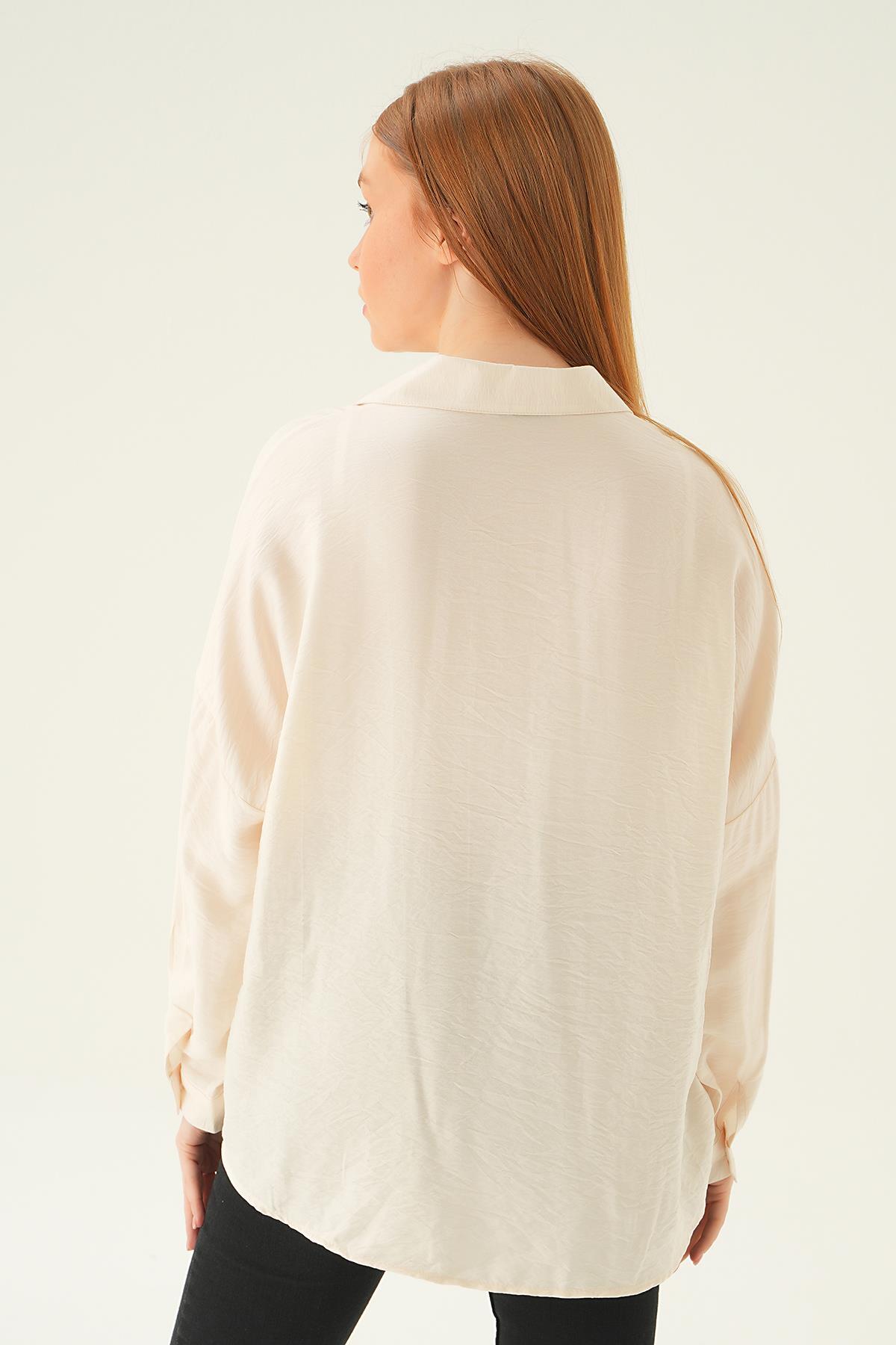 6557-1 Tek Cep Gömlek Taş - 6