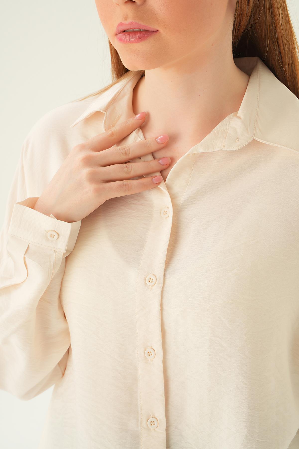 Taş Oversize Gömlek 6557-1 - 2