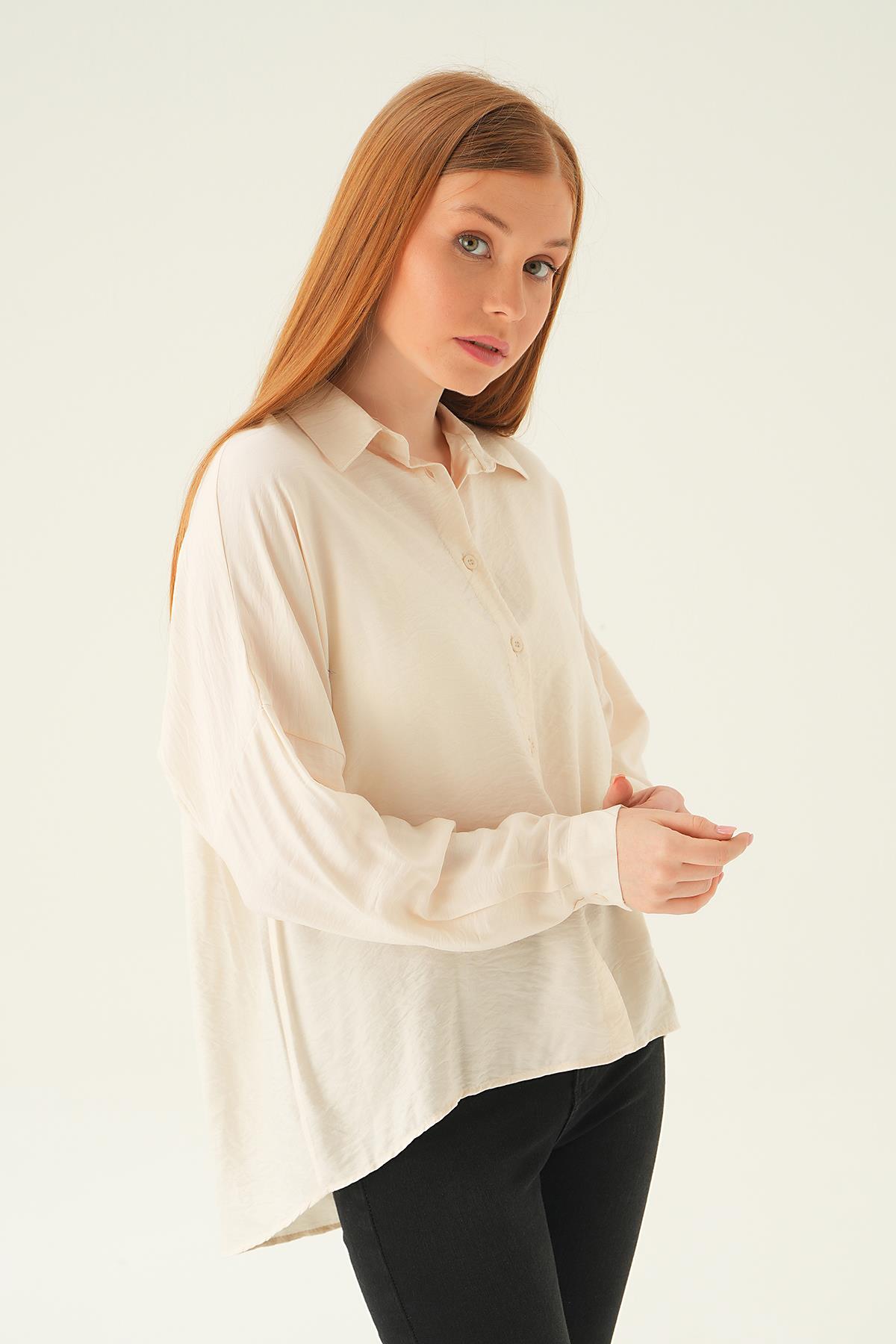 Taş Oversize Gömlek 6557-1 - 3