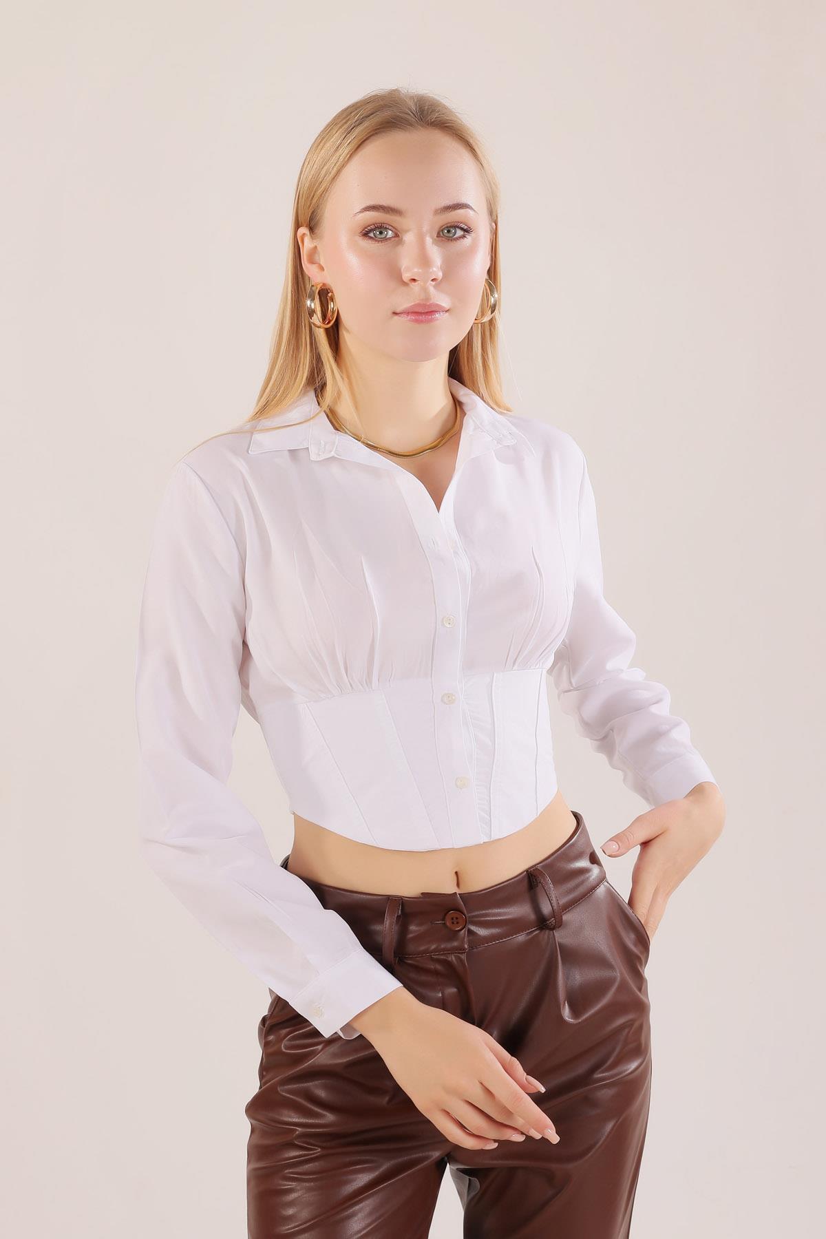 Beyaz Balenli Gömlek 6617A - 2