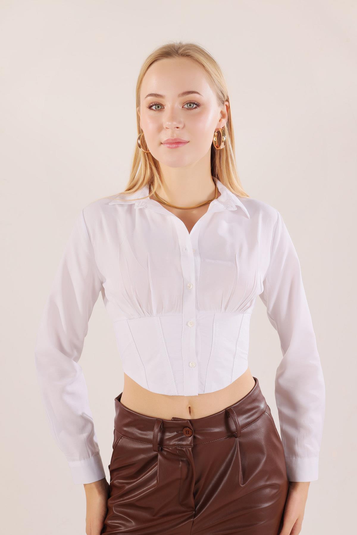 Beyaz Balenli Gömlek 6617A - 5