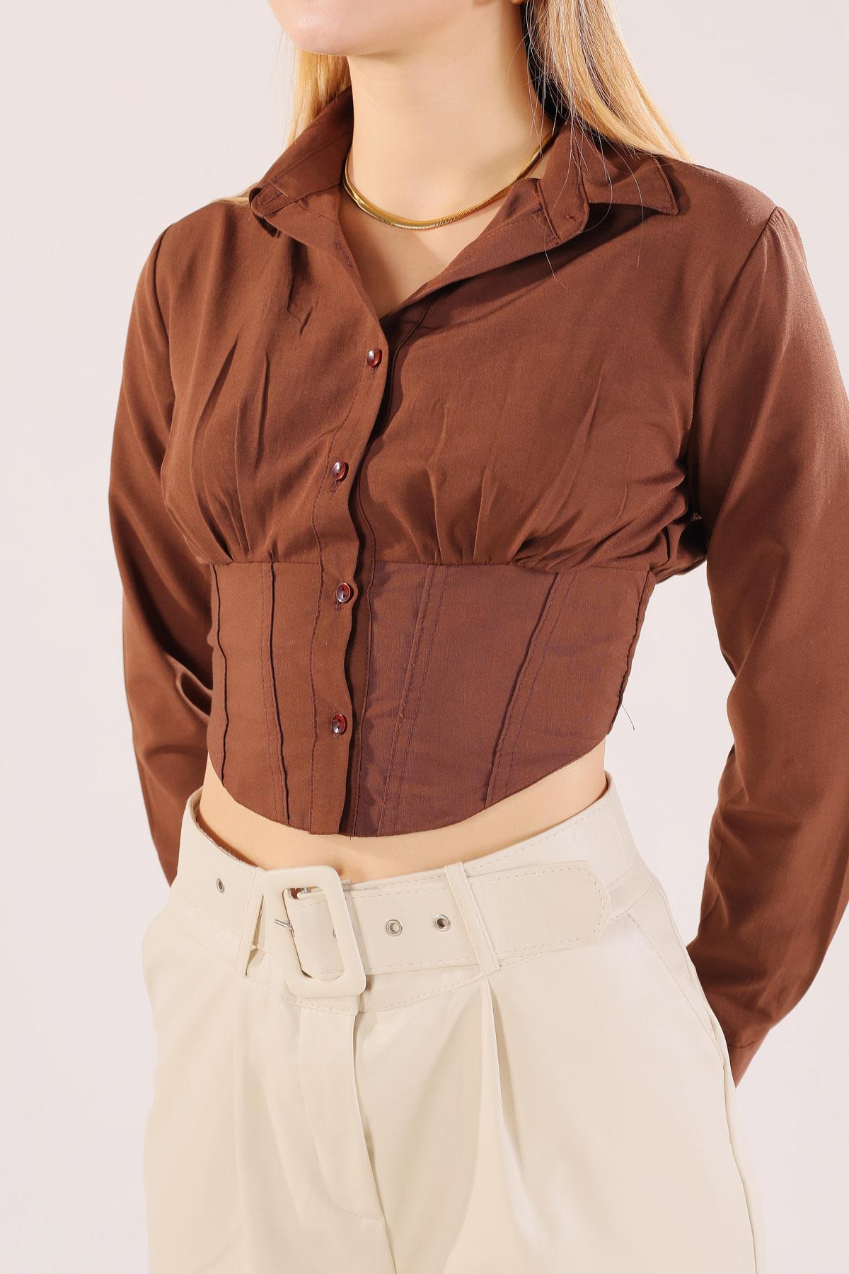 6617A Balenli Gömlek Kahve - 4