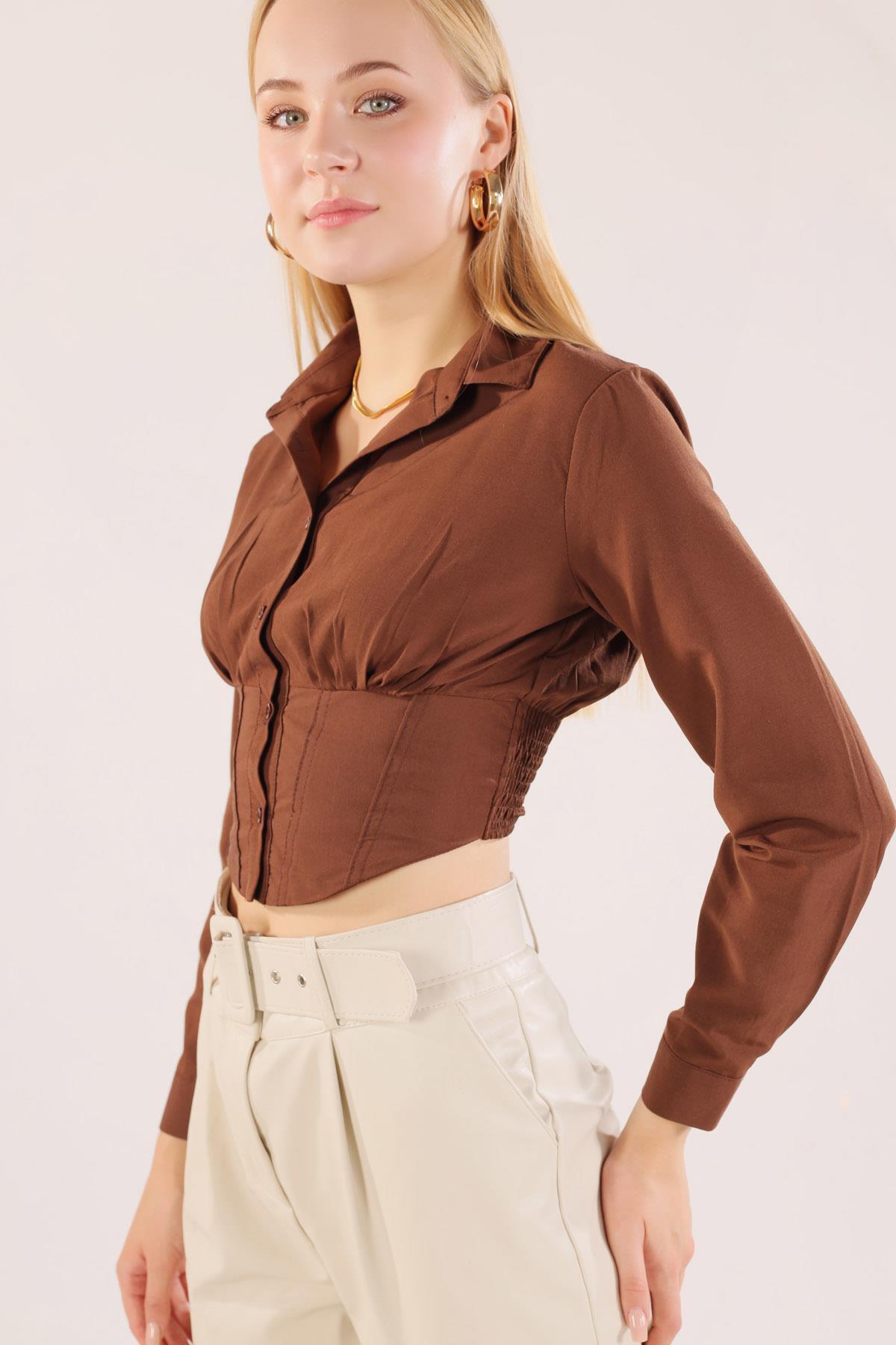 6617A Balenli Gömlek Kahve - 5