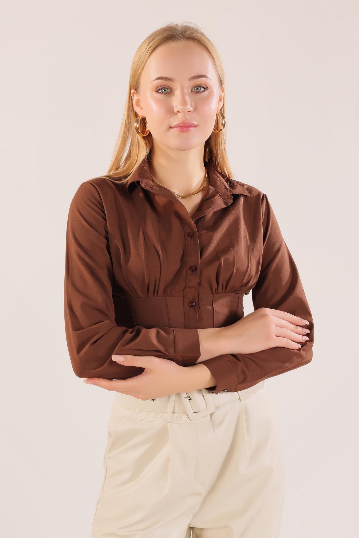 6617A Balenli Gömlek Kahve - 3