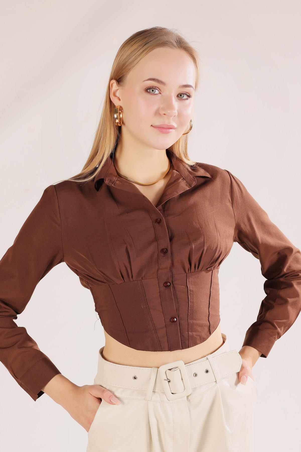 Kahve Balenli Gömlek 6617A - 1