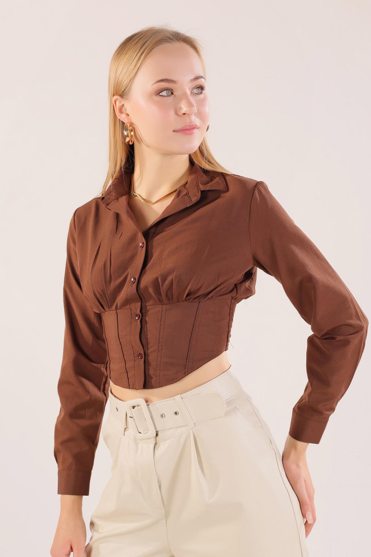 Kahve Balenli Gömlek 6617A - 6