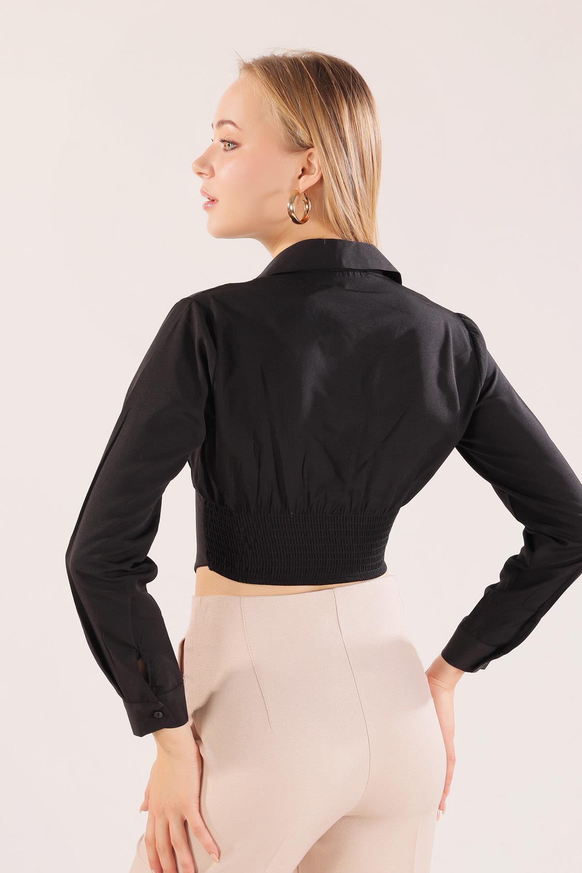 6617A Balenli Gömlek Siyah - 6