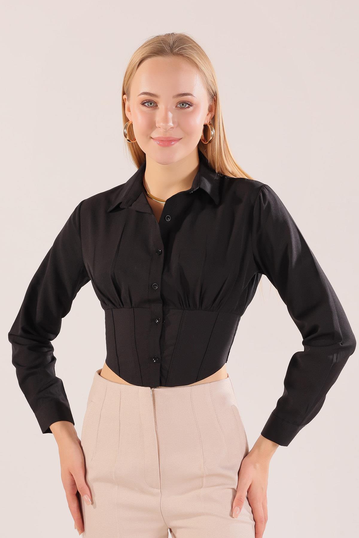 6617A Balenli Gömlek Siyah - 1