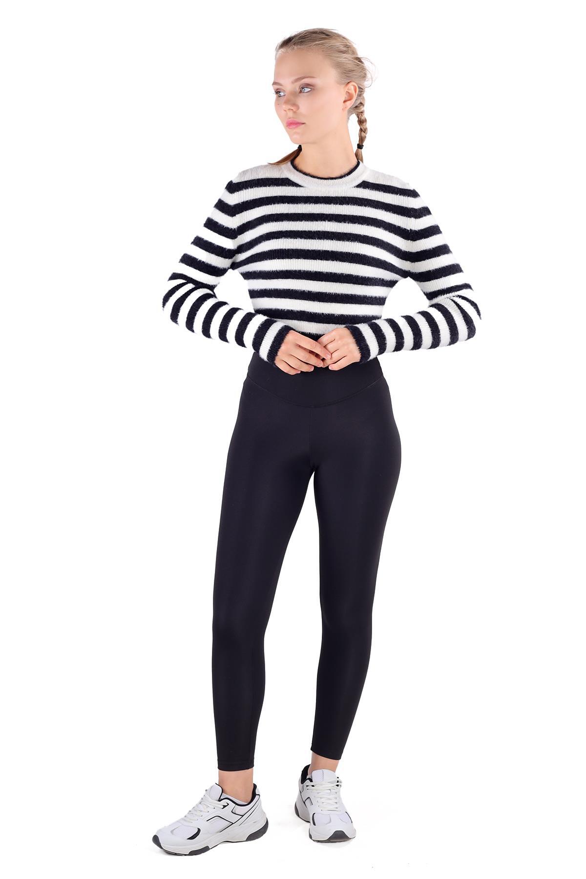 6618 Çizgili Sakallı Yumoş Kazak Ekru - RAYS