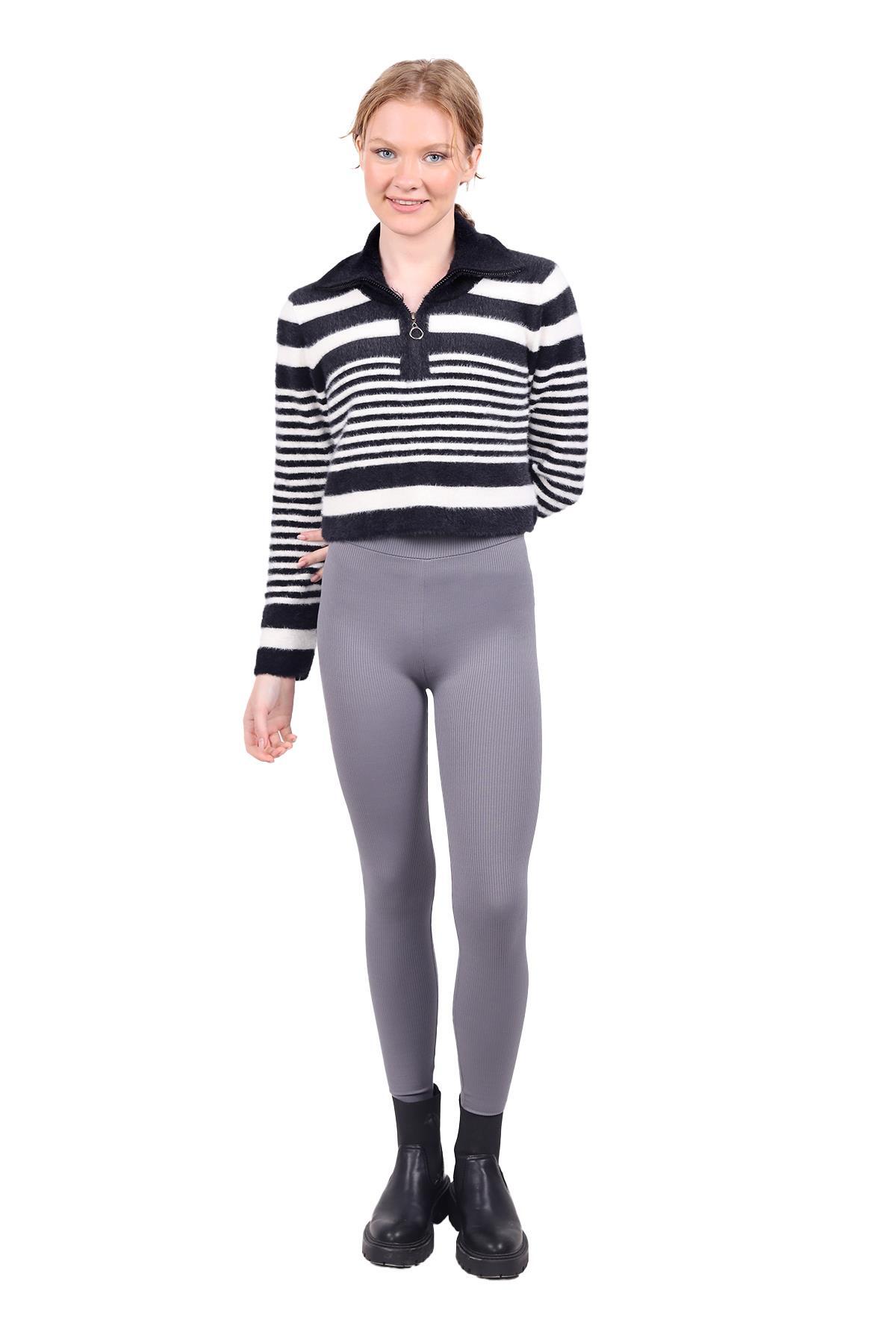 Siyah Fermuar Detay Yumoş Kazak 6619 - 6