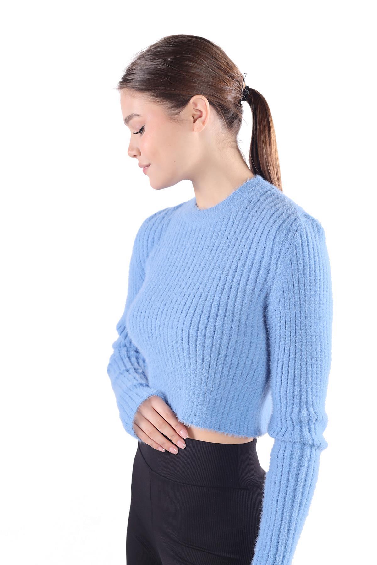 6620 Sakallı Yumoş Kazak Bebe Mavi - 8