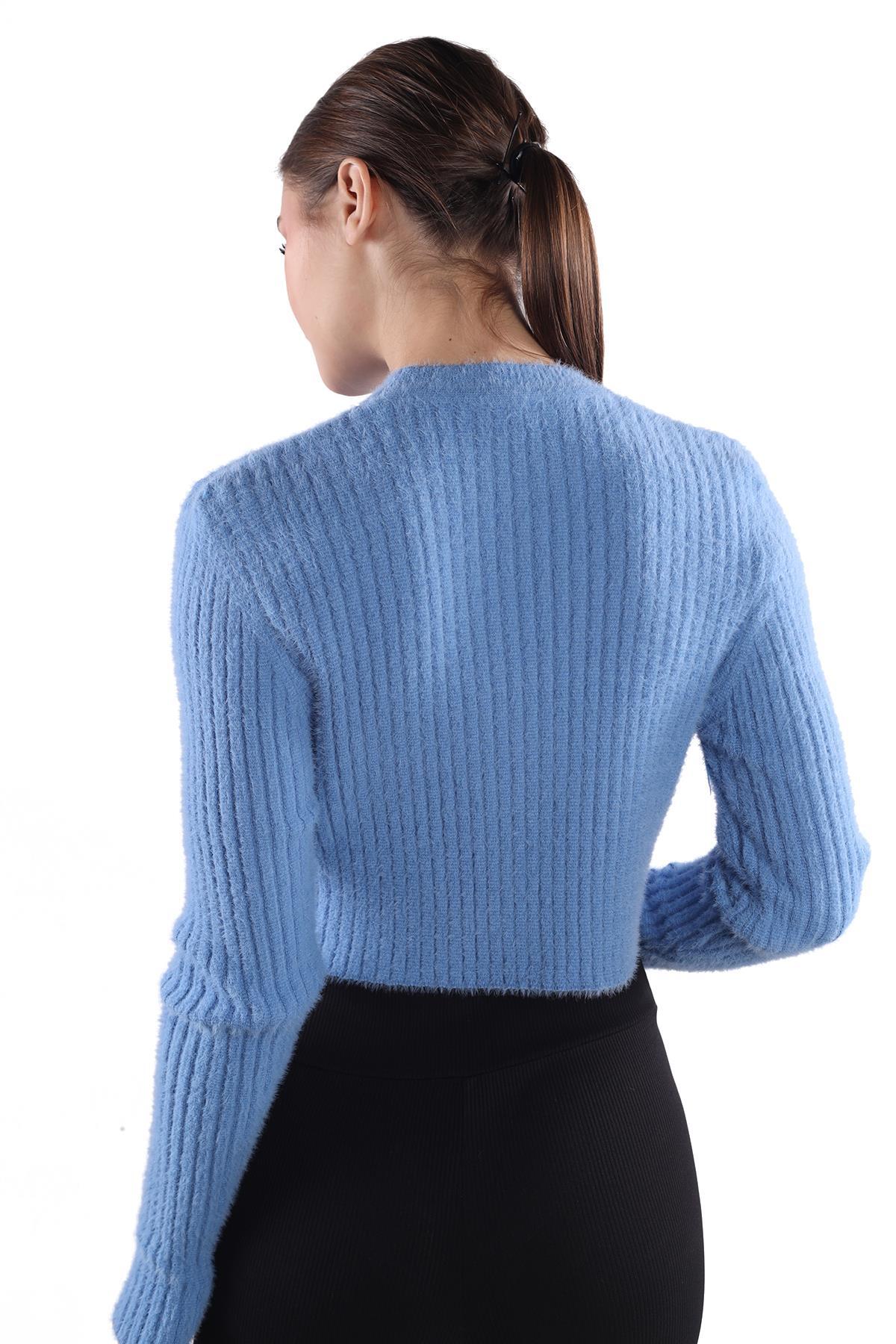 Bebe Mavi Sakallı Yumoş Kazak 6620 - 5