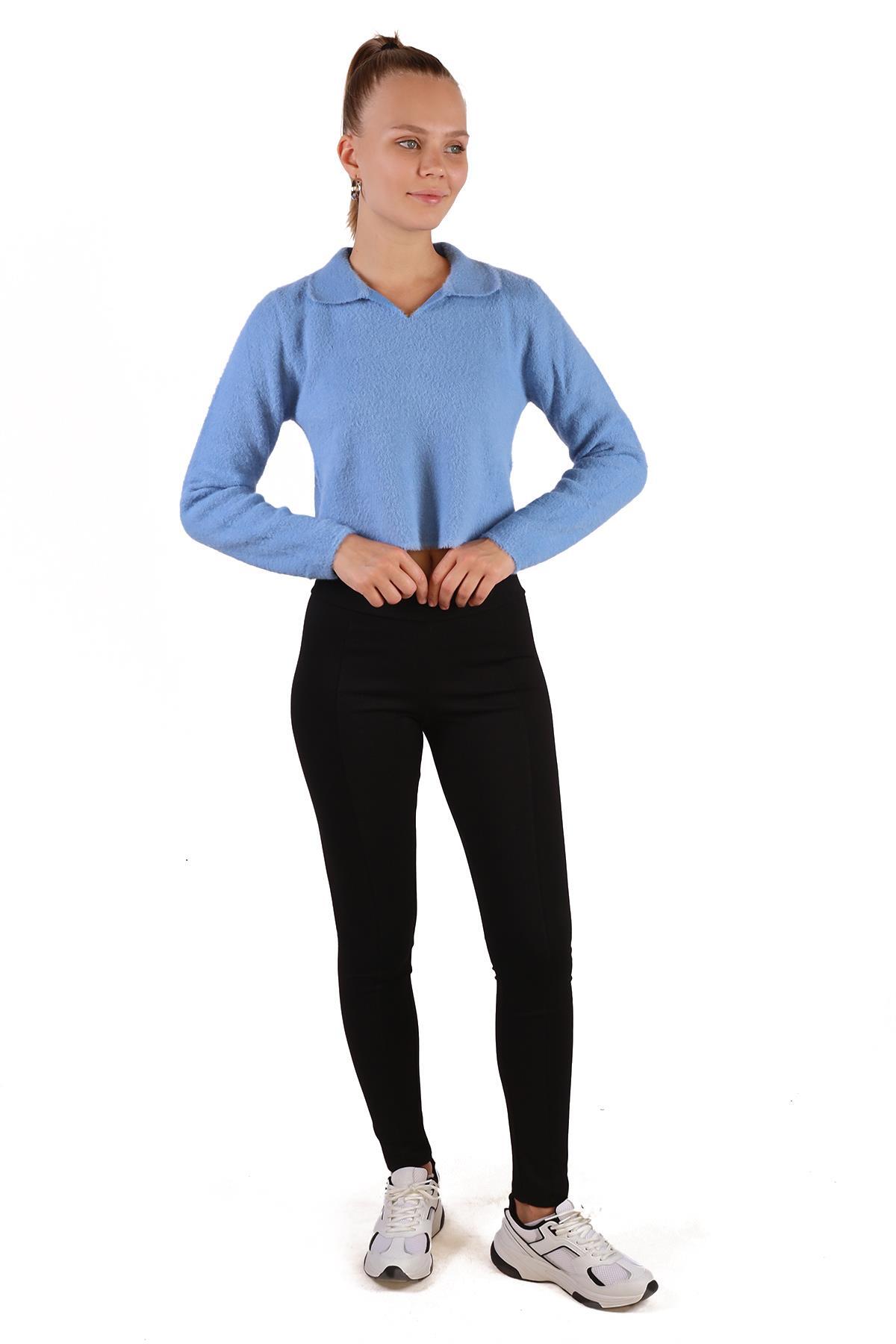 6621 Polo Yaka Yumoş Kazak Bebe Mavi - RAYS