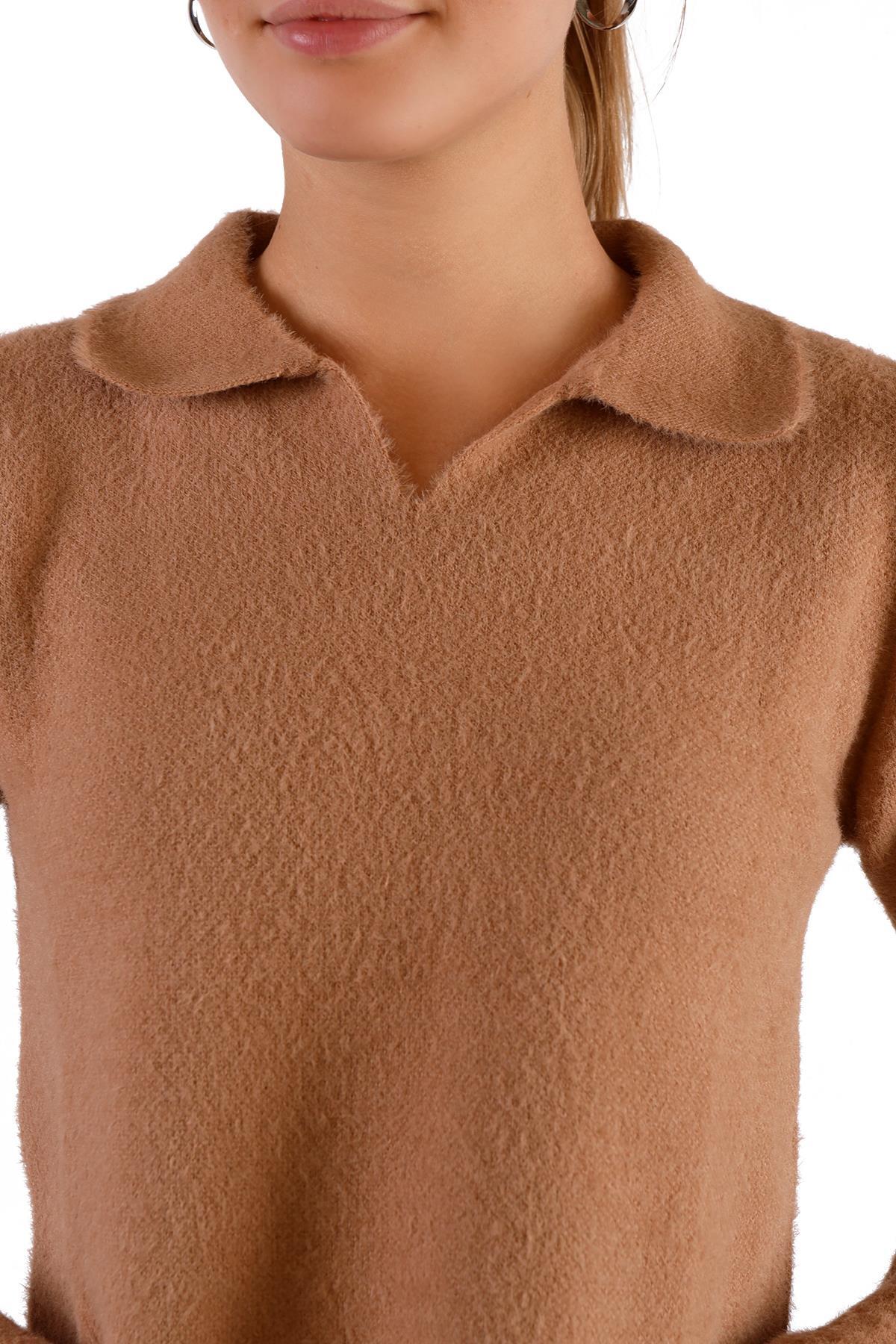 Polo Yaka Yumoş Kazak 6621 Camel - Rays