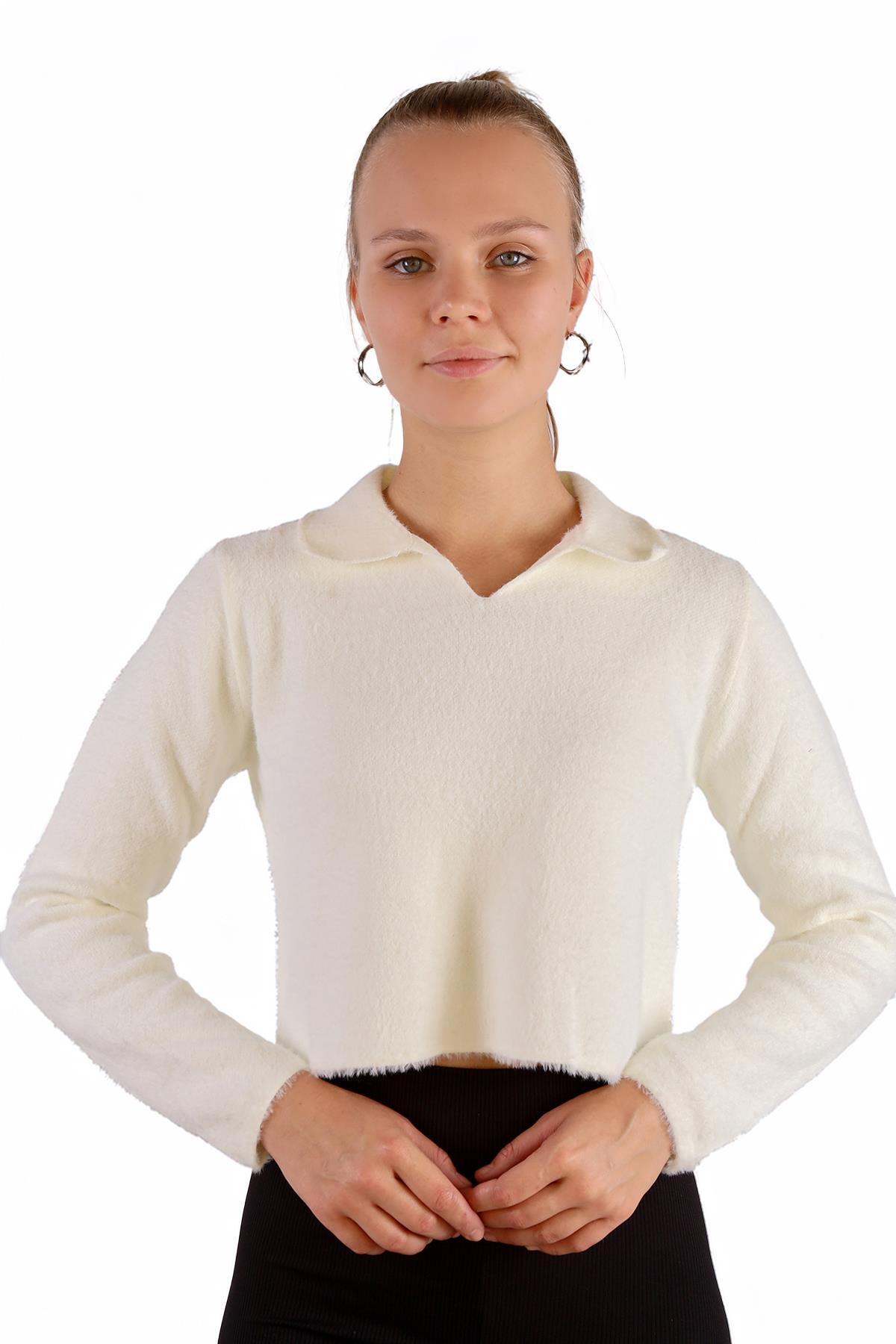 6621 Polo Yaka Yumoş Kazak Ekru - RAYS