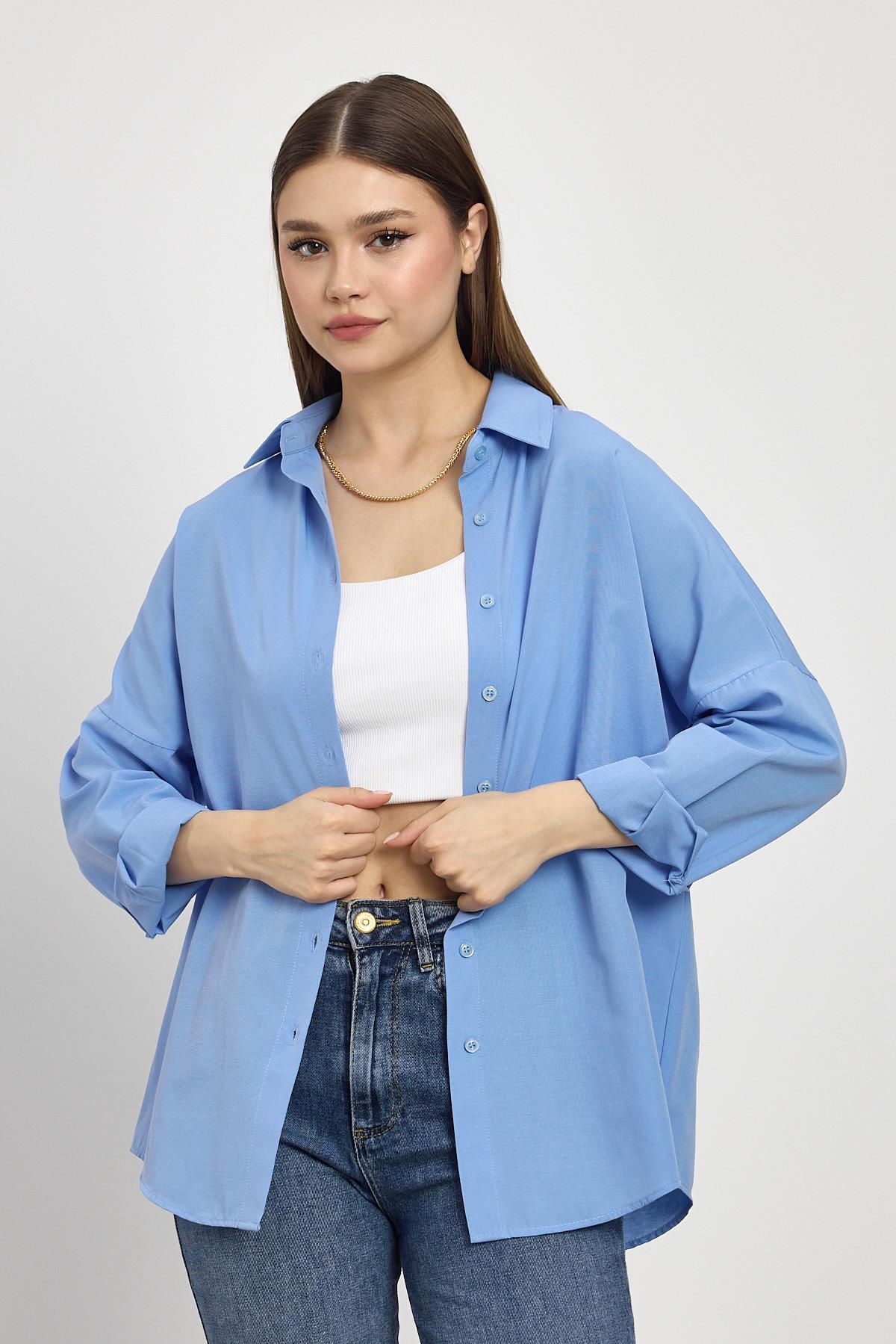 Mavi Relaxed Fit Rahat Kesim Basic Gömlek - 6621A - 7