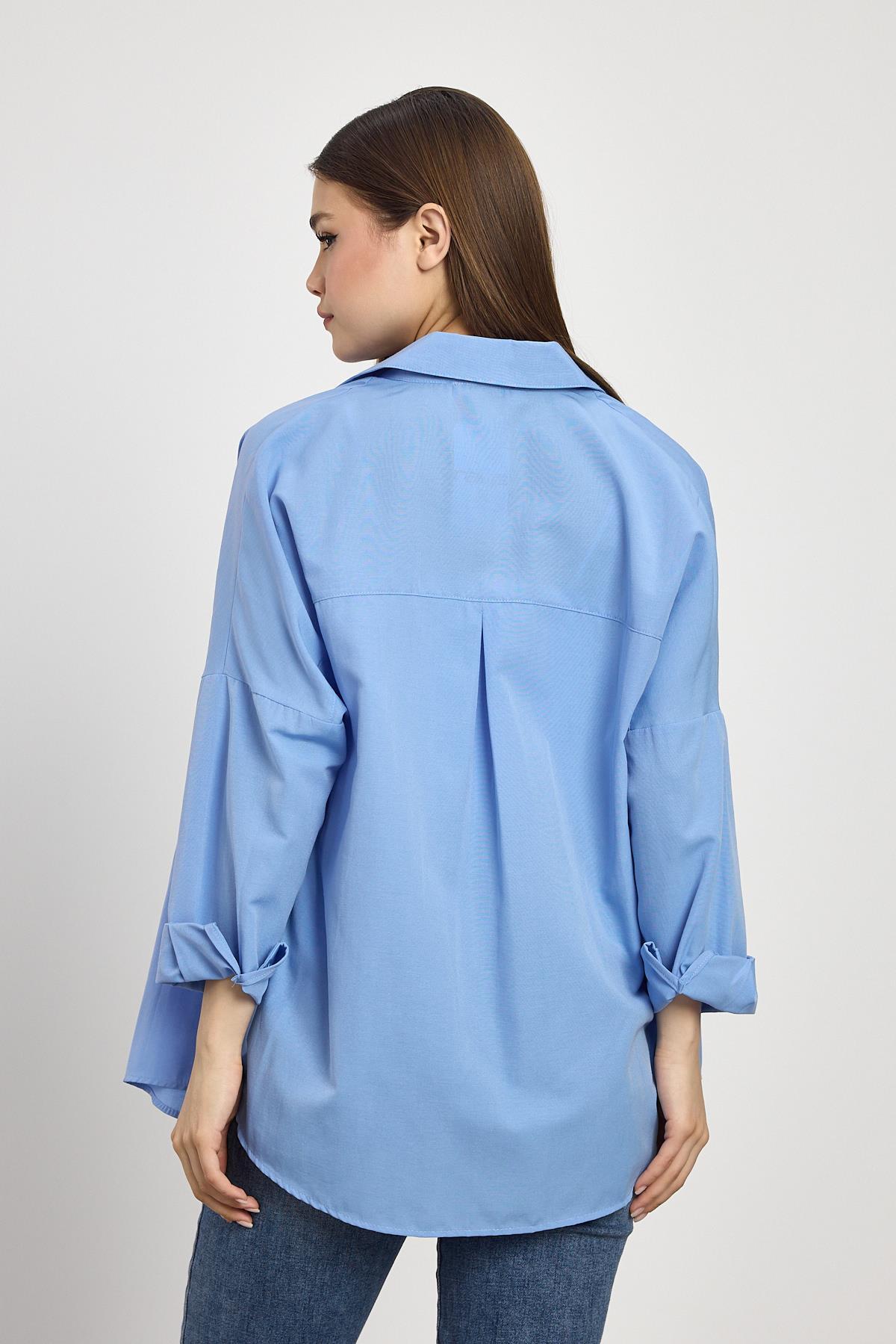 Mavi Relaxed Fit Rahat Kesim Basic Gömlek - 6621A - 5