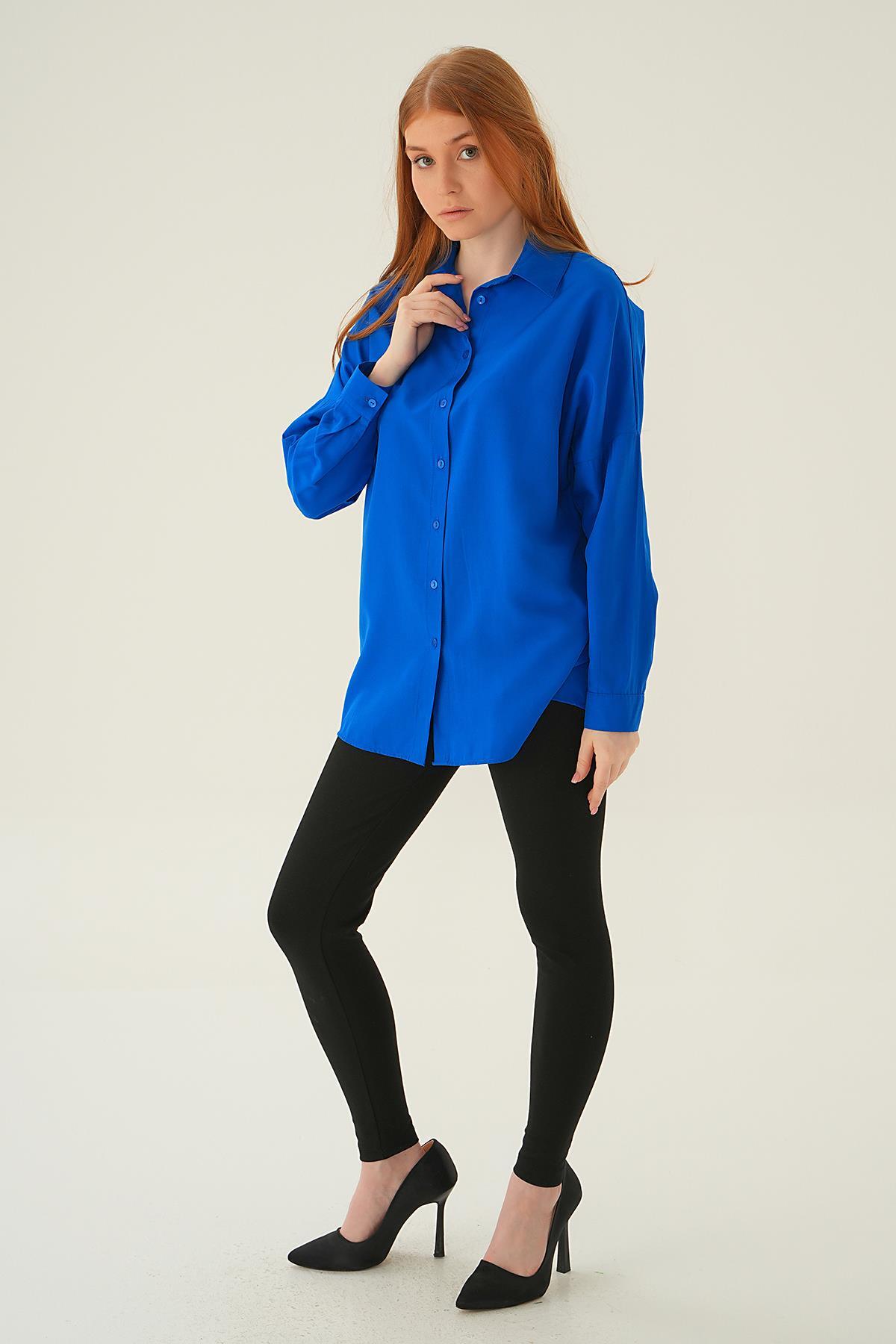 Saks Relaxed Fit Rahat Kesim Basic Gömlek - 6621A - 2