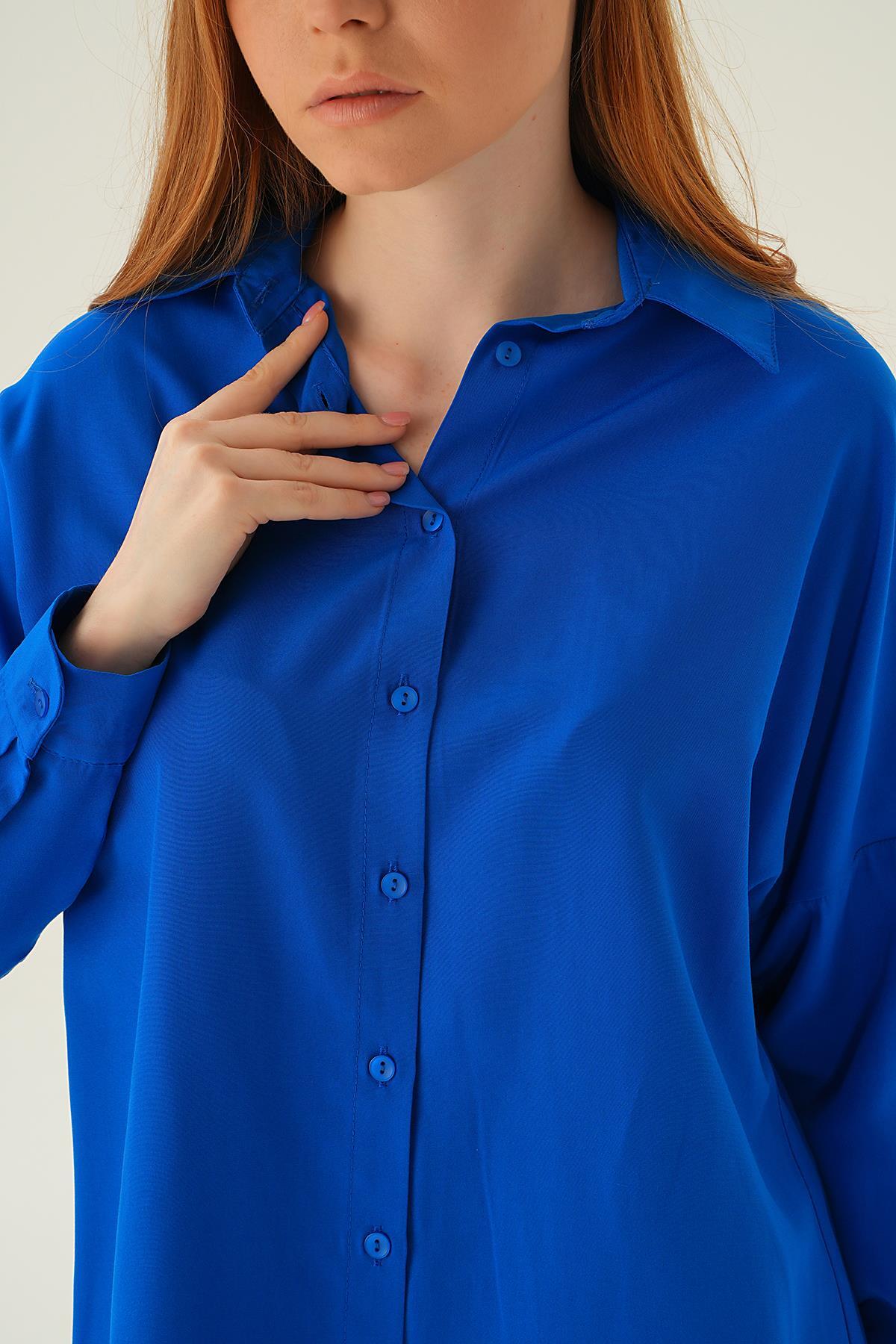 Saks Relaxed Fit Rahat Kesim Basic Gömlek - 6621A - 3