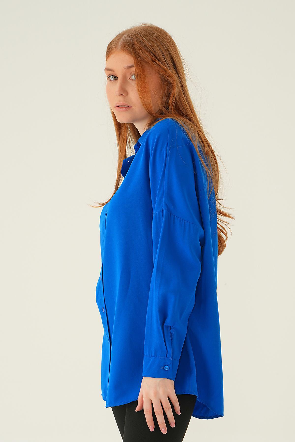 Saks Relaxed Fit Rahat Kesim Basic Gömlek - 6621A - 4