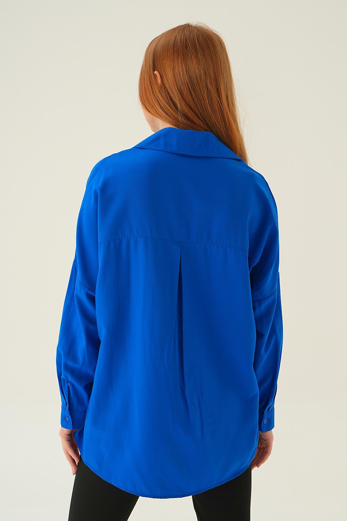 Saks Relaxed Fit Rahat Kesim Basic Gömlek - 6621A - 5