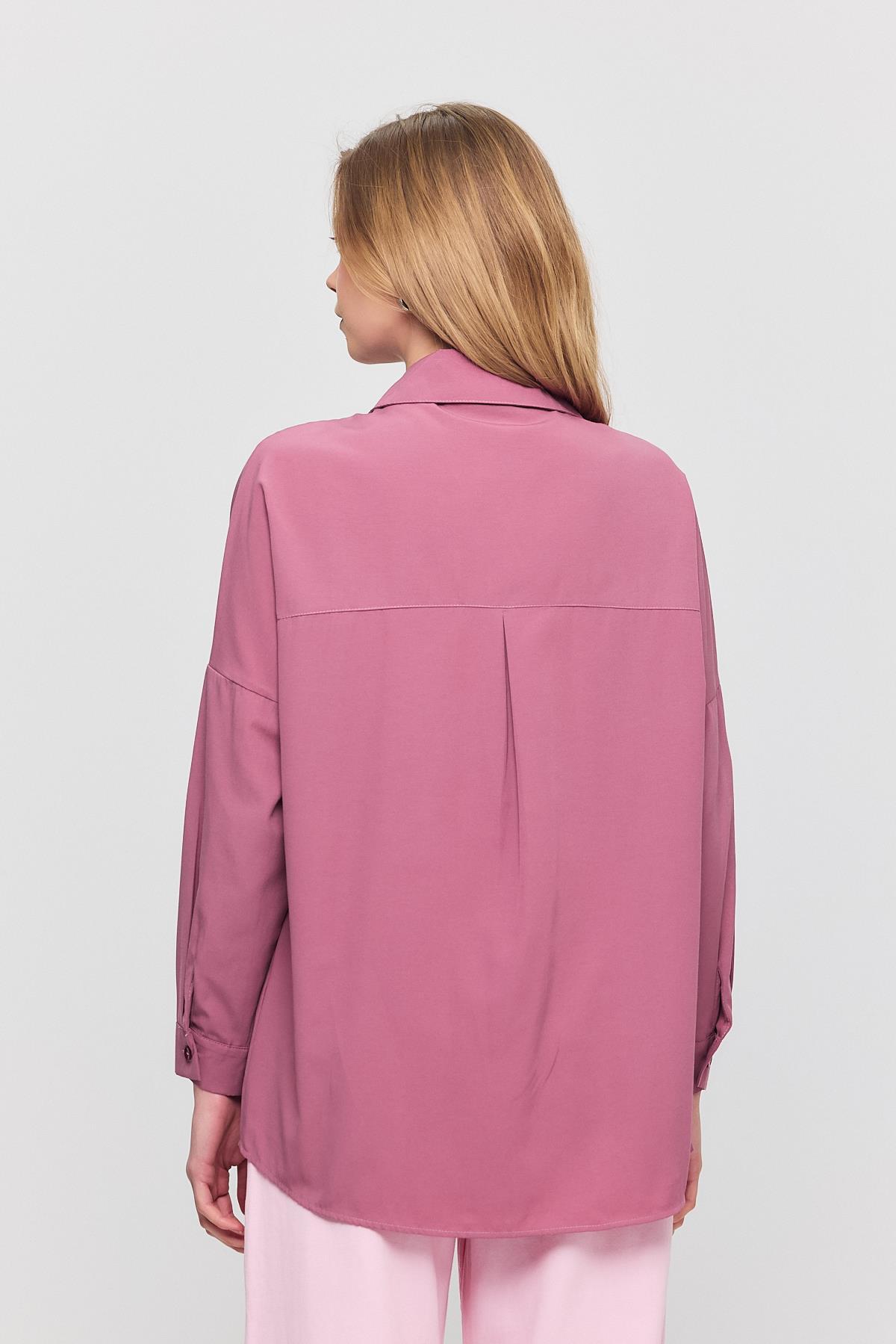 Violet Relaxed Fit Rahat Kesim Basic Gömlek - 6621A - 5