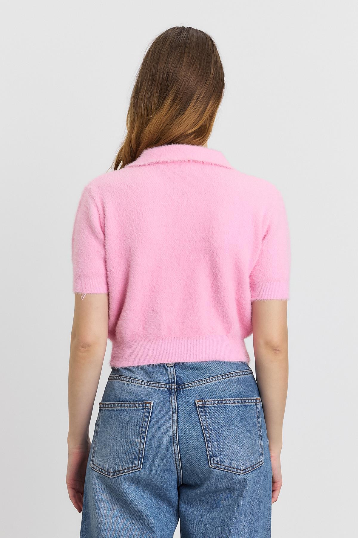 Pembe İnci Detay Yumoş Kazak 6625 - 5