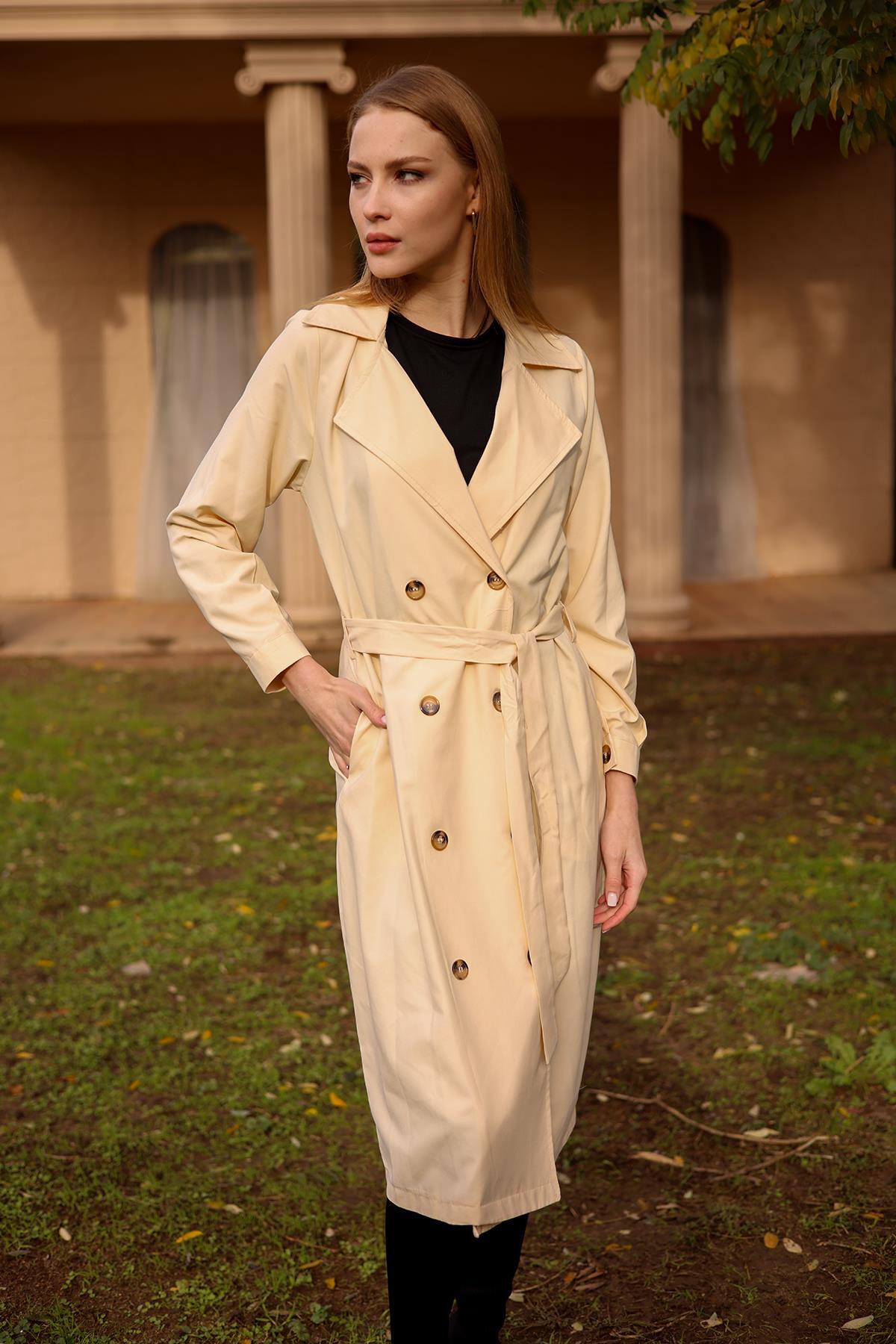 Taş Şal Yaka Trençkot 6625A - 3