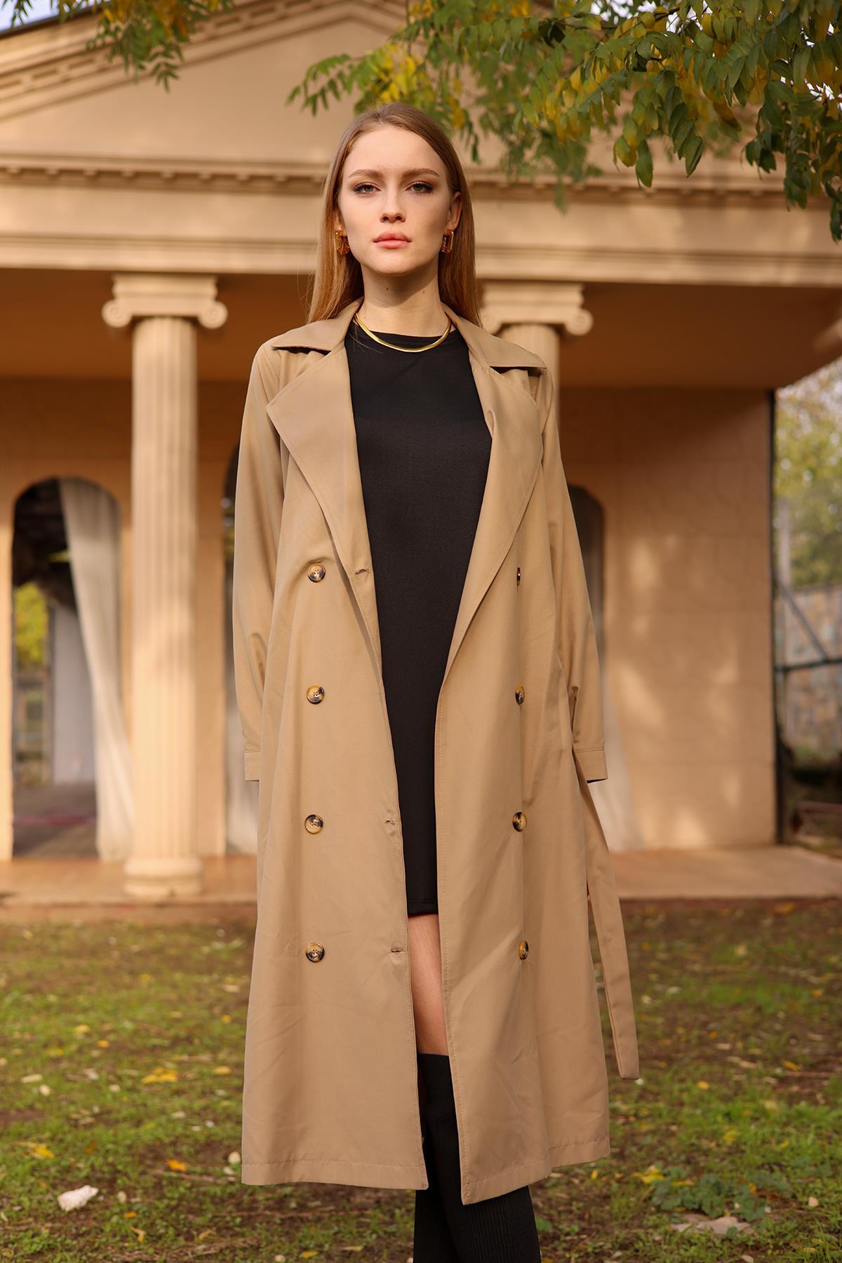 Vizon Şal Yaka Trençkot 6625A - 6