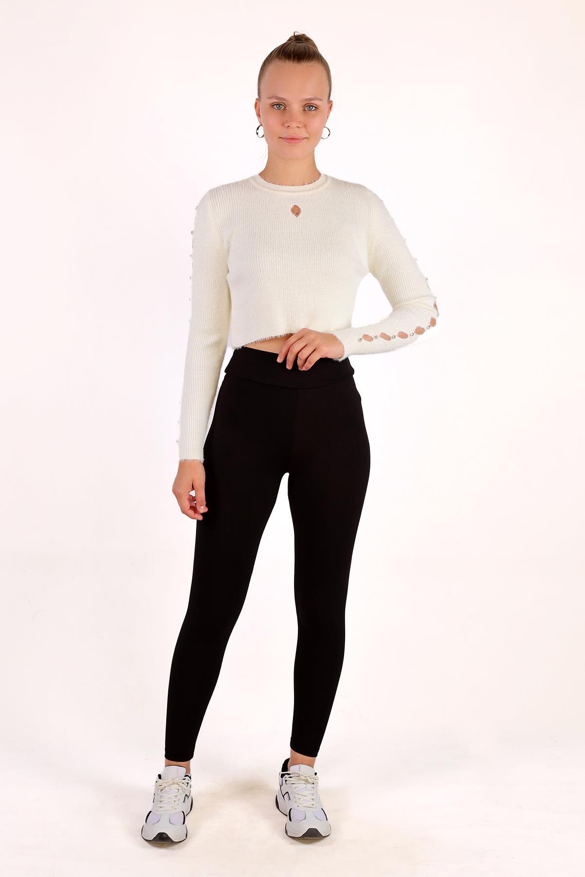 6626 Kol Taş Detay Yumoş Kazak Ekru - RAYS