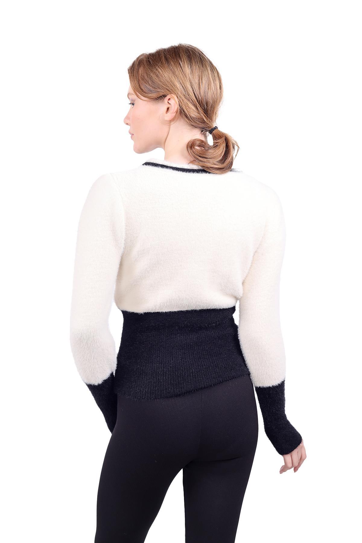 Taş Çift Renkli Yumoş Hırka 6633 - 6