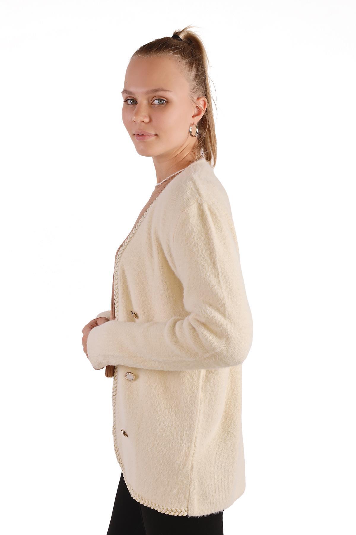 Taş Örgü Detay Yumoş Hırka 6635 - 7