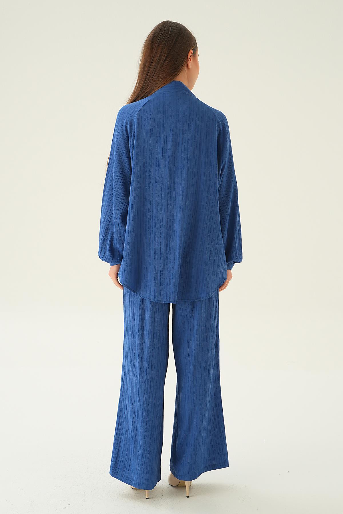 İndigo Kimono Pantolon Takım 6657A - 6