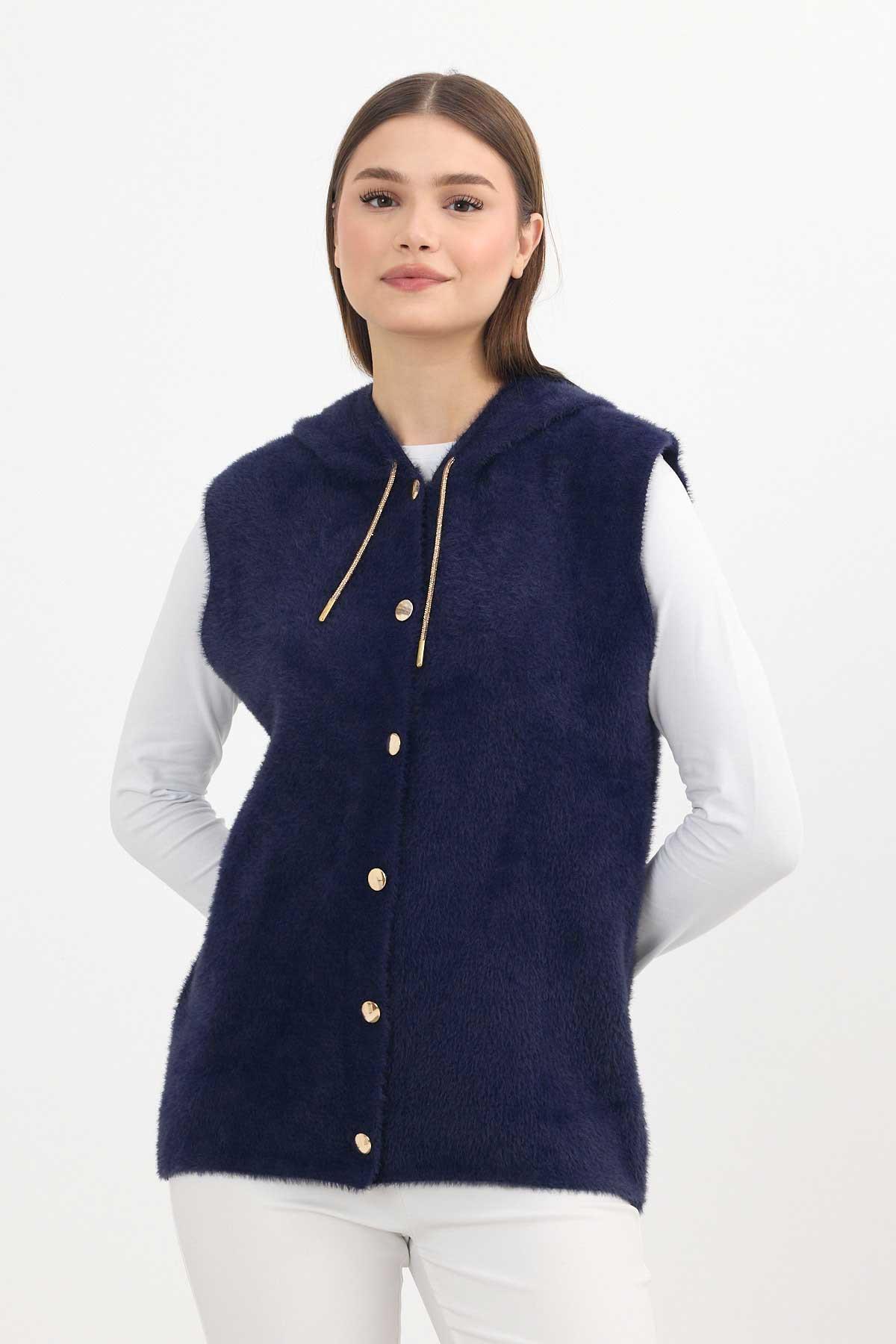 Laci Kapüşonlu Yumoş Yelek 6681 