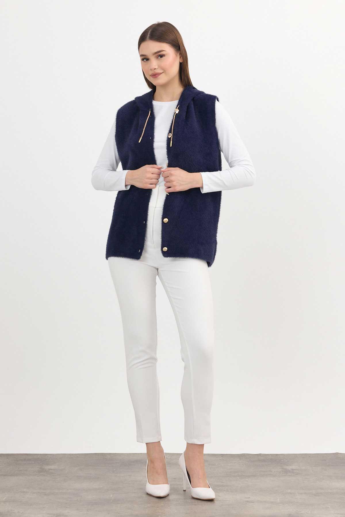 Laci Kapüşonlu Yumoş Yelek 6681 - 2