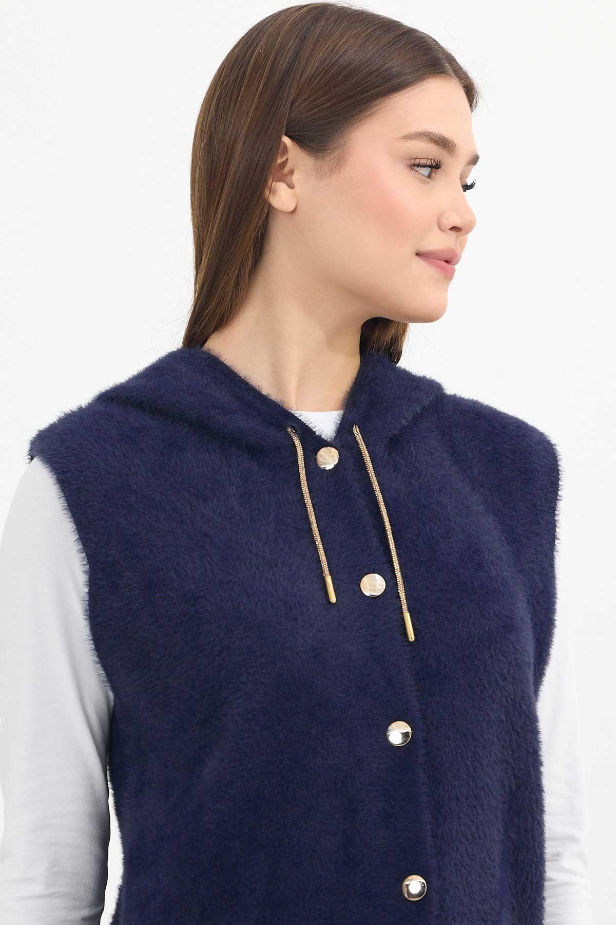 Laci Kapüşonlu Yumoş Yelek 6681 - 4