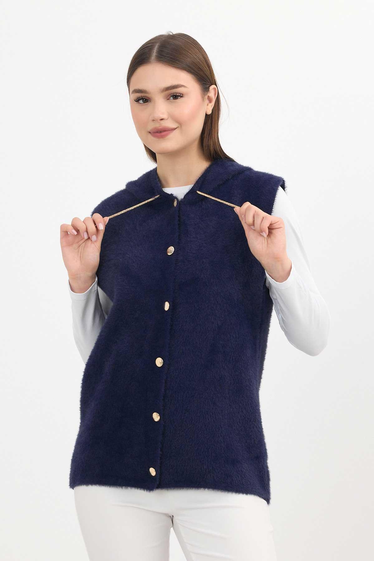 Laci Kapüşonlu Yumoş Yelek 6681 - 8