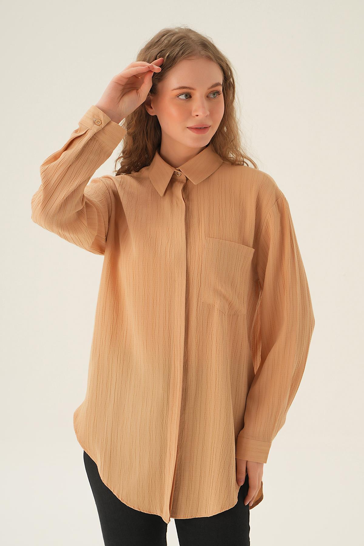 6684A Tek Cep Gömlek Vizon - 1