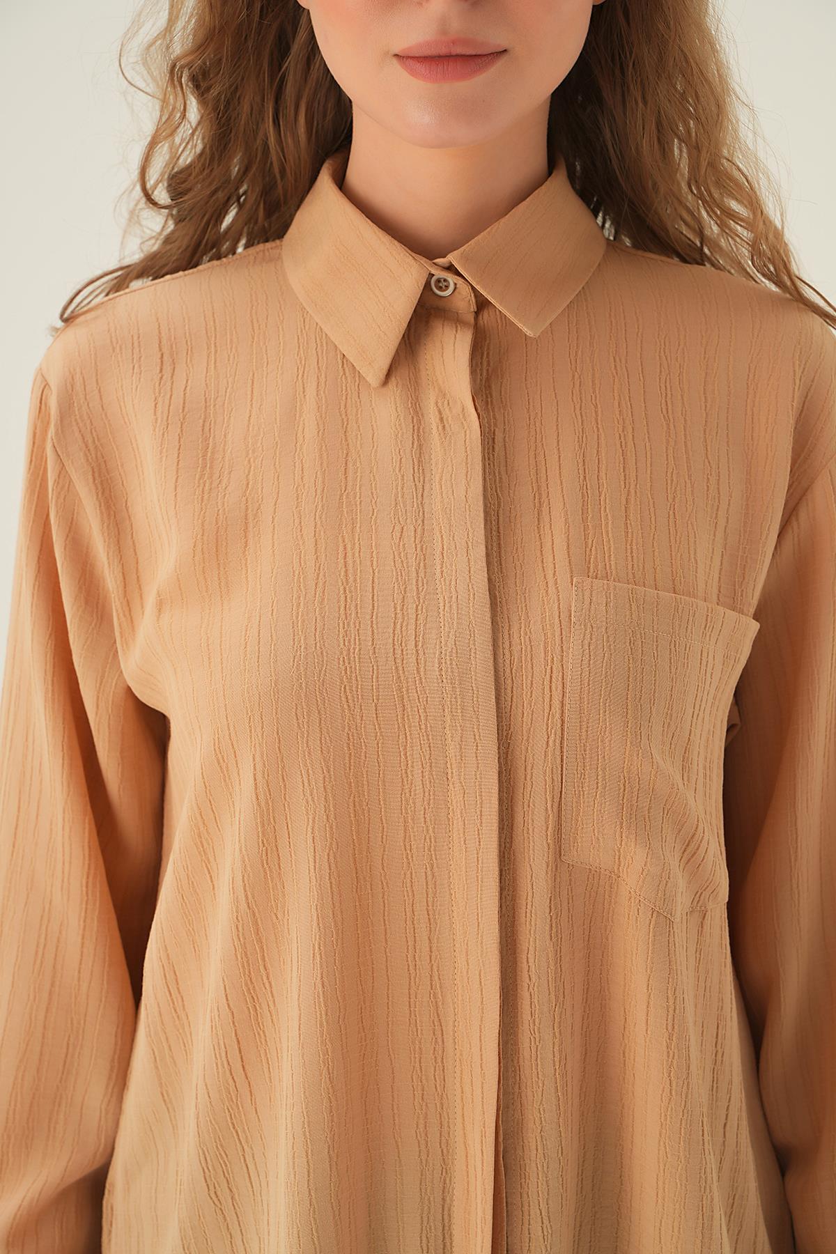 6684A Tek Cep Gömlek Vizon - 4