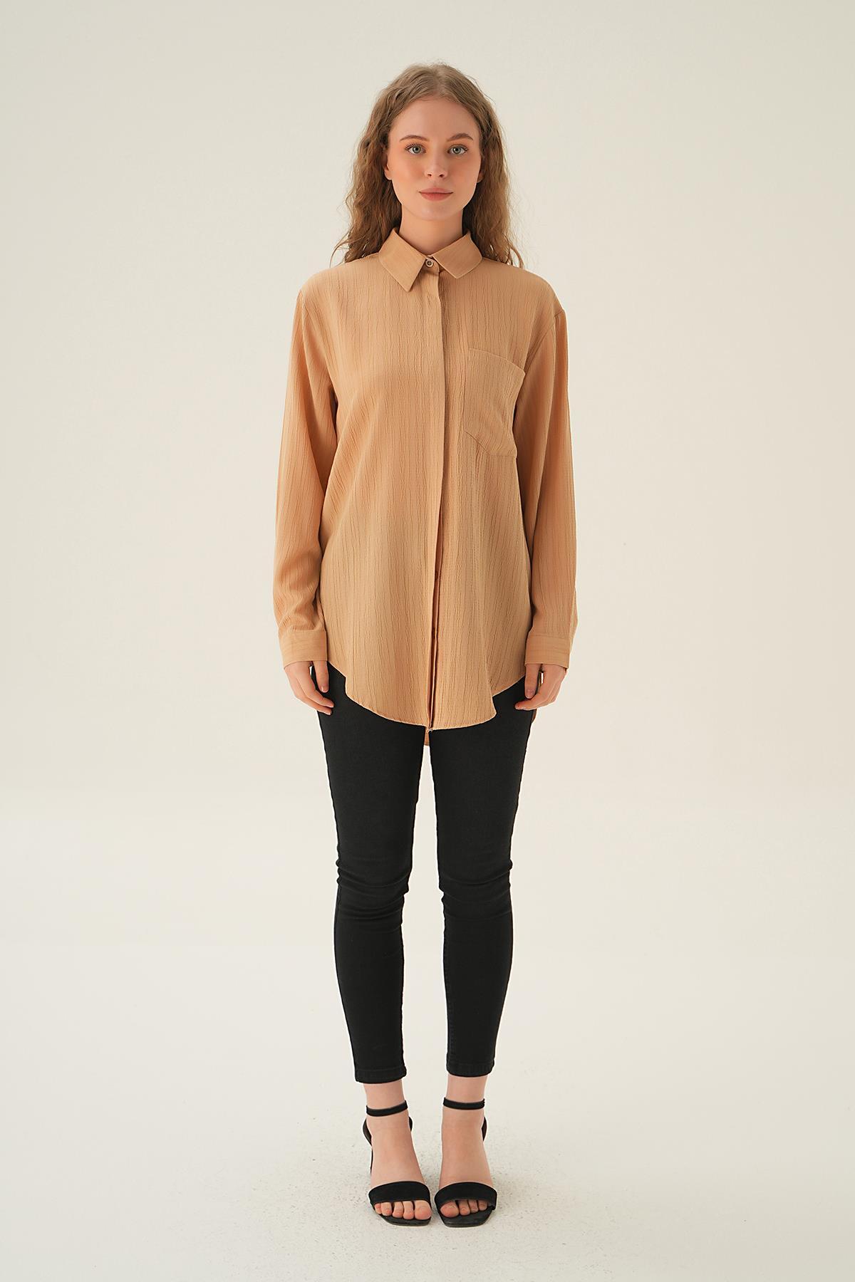 6684A Tek Cep Gömlek Vizon - 5