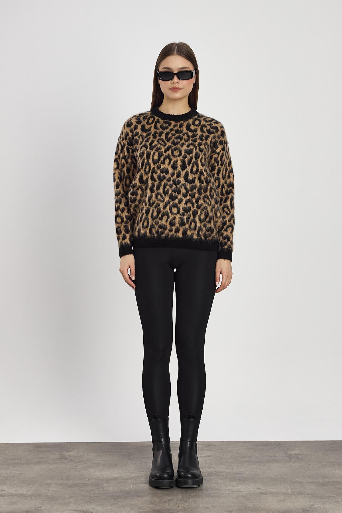 Bej Leopar Desen Kazak 6702 - 2