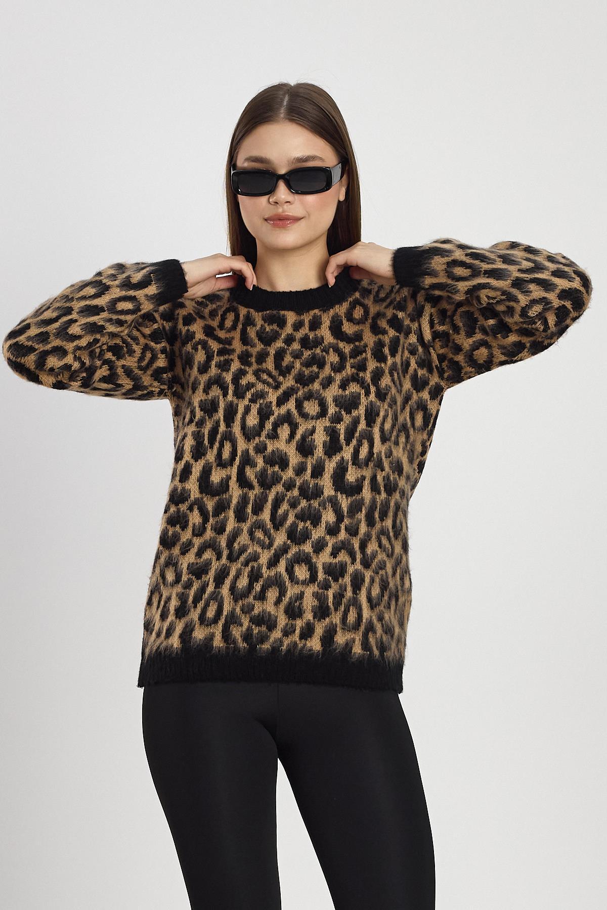 Bej Leopar Desen Kazak 6702 - 3